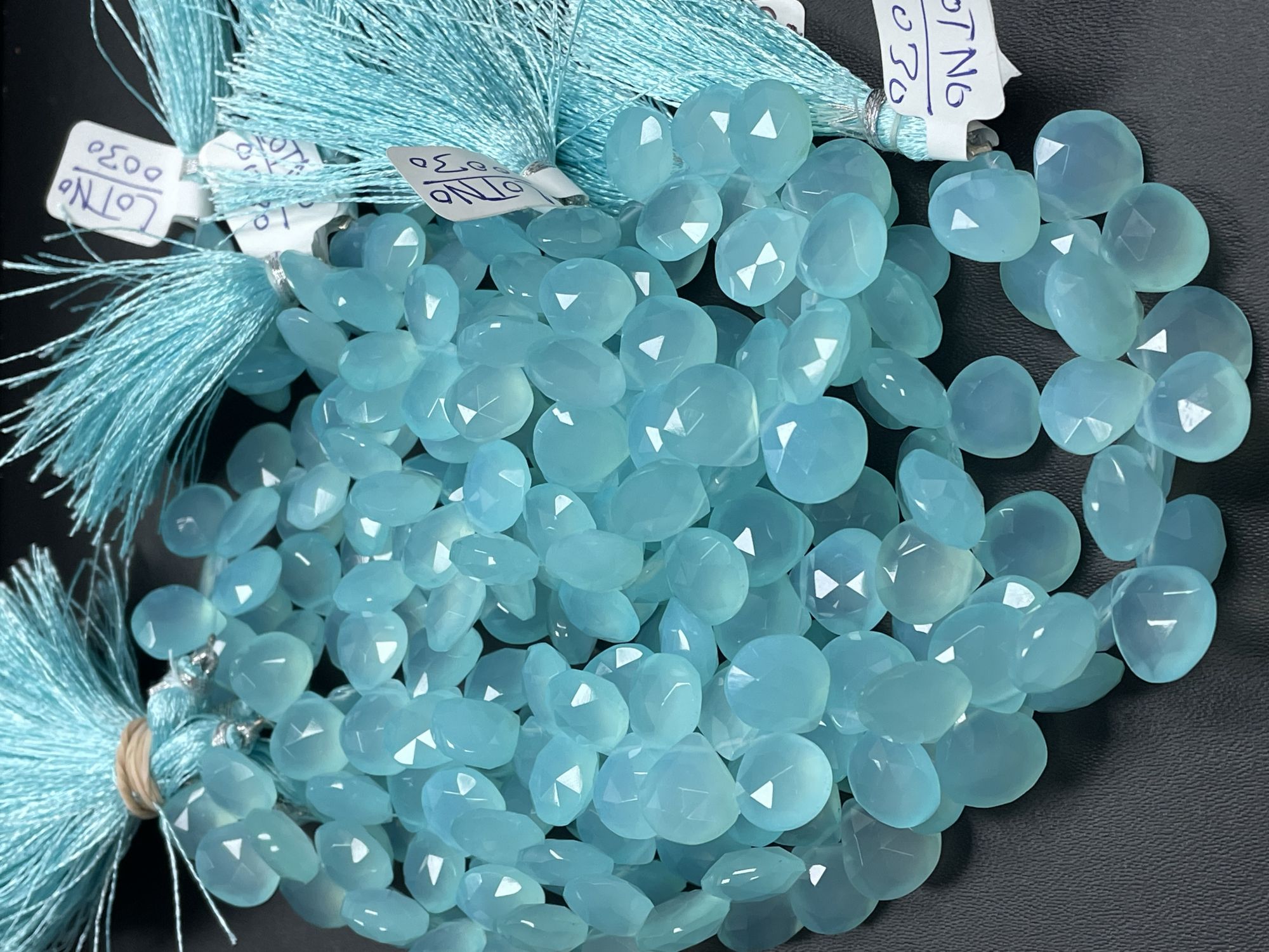 Aqua Chalcedony Heart Faceted
