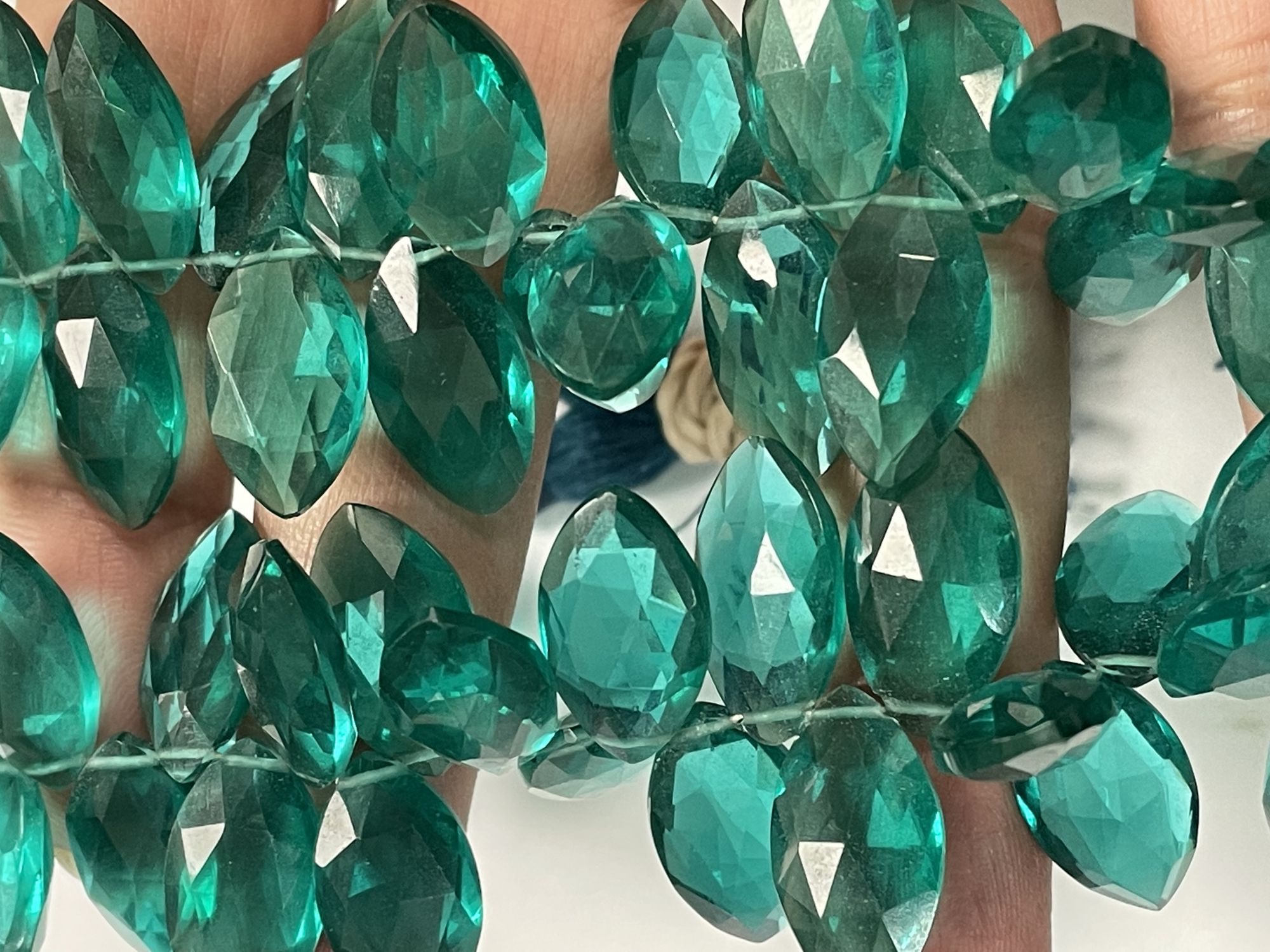 Teal Hydro Quartz Marquise Faceted