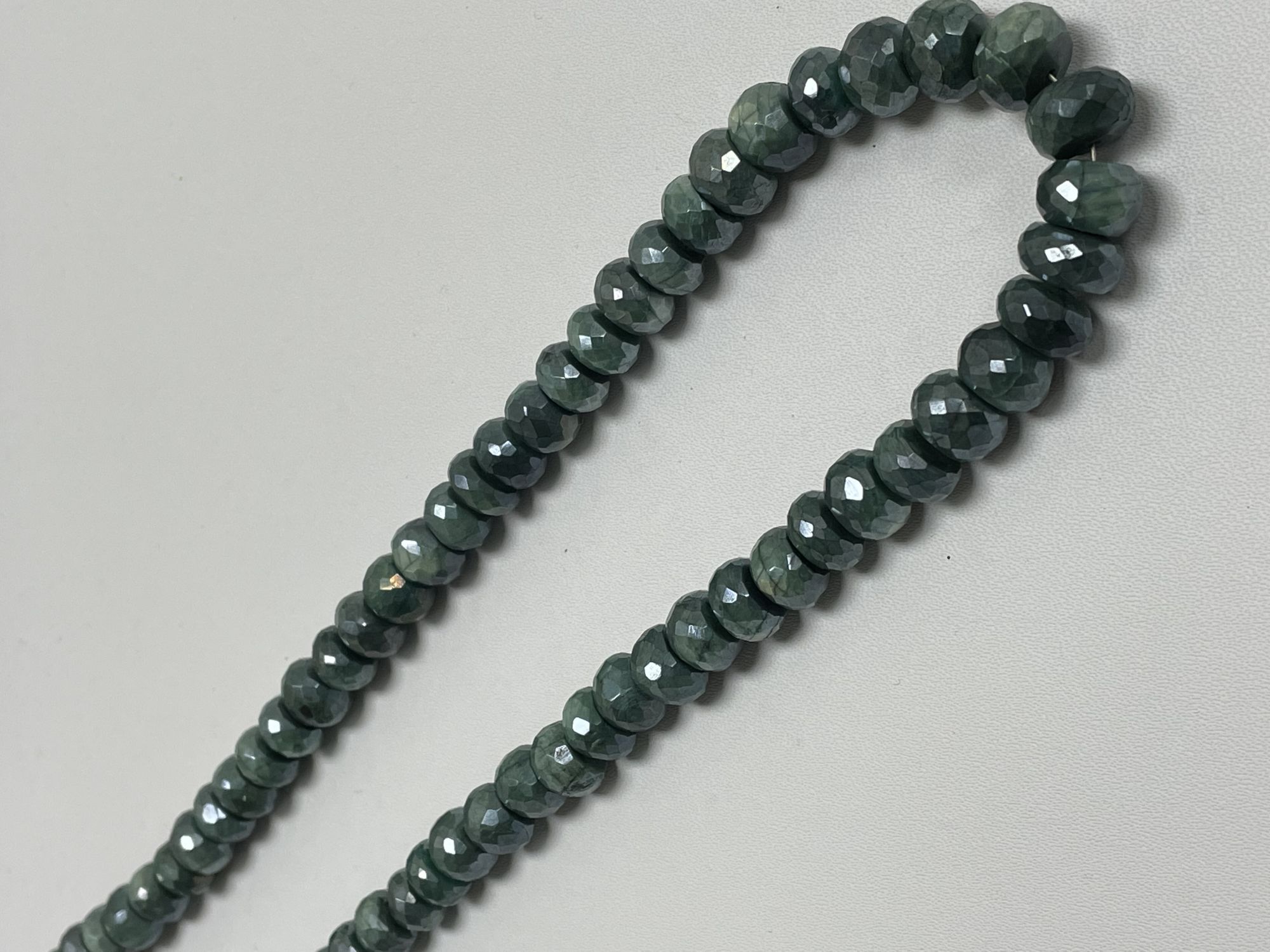 Green Coated Moonstone Rondelle Faceted
