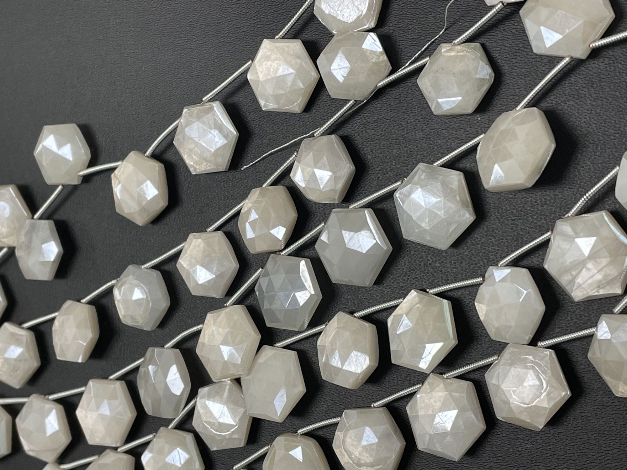 Moonstone Hexagon Faceted