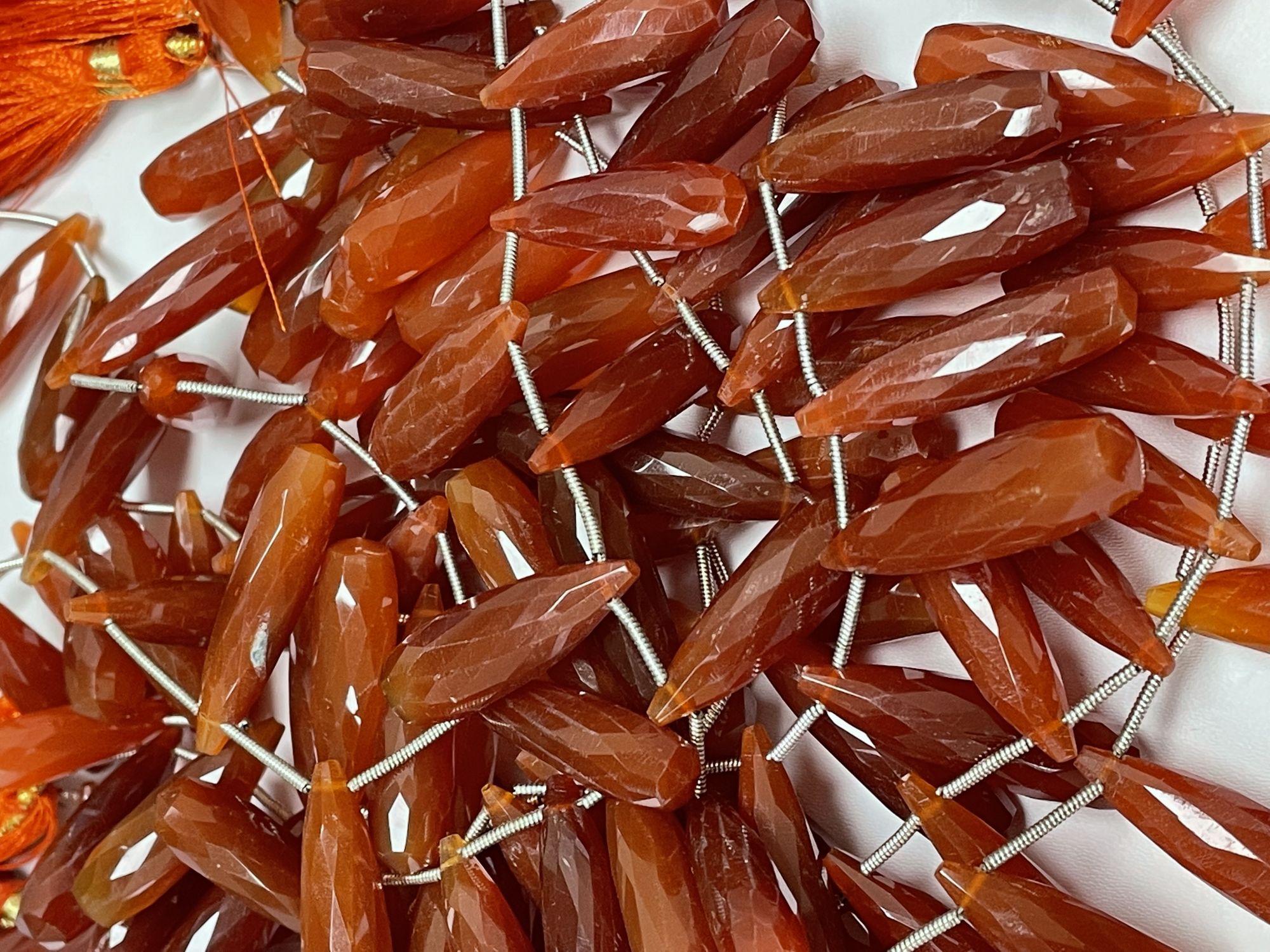 Brown Chalcedony Long Drop Faceted