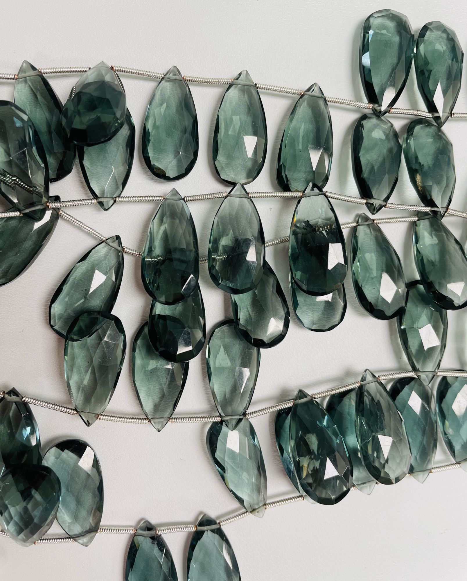 Grey Hydro Quartz Pear Faceted