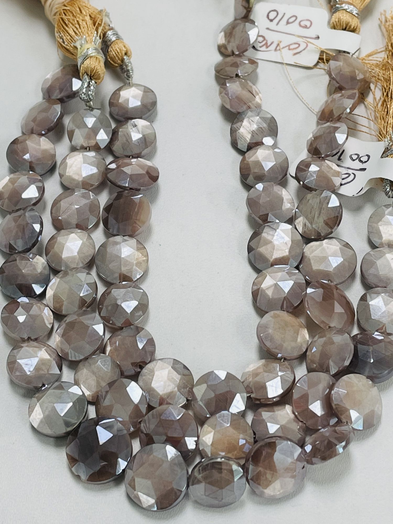 Coated Moonstone Coin Faceted