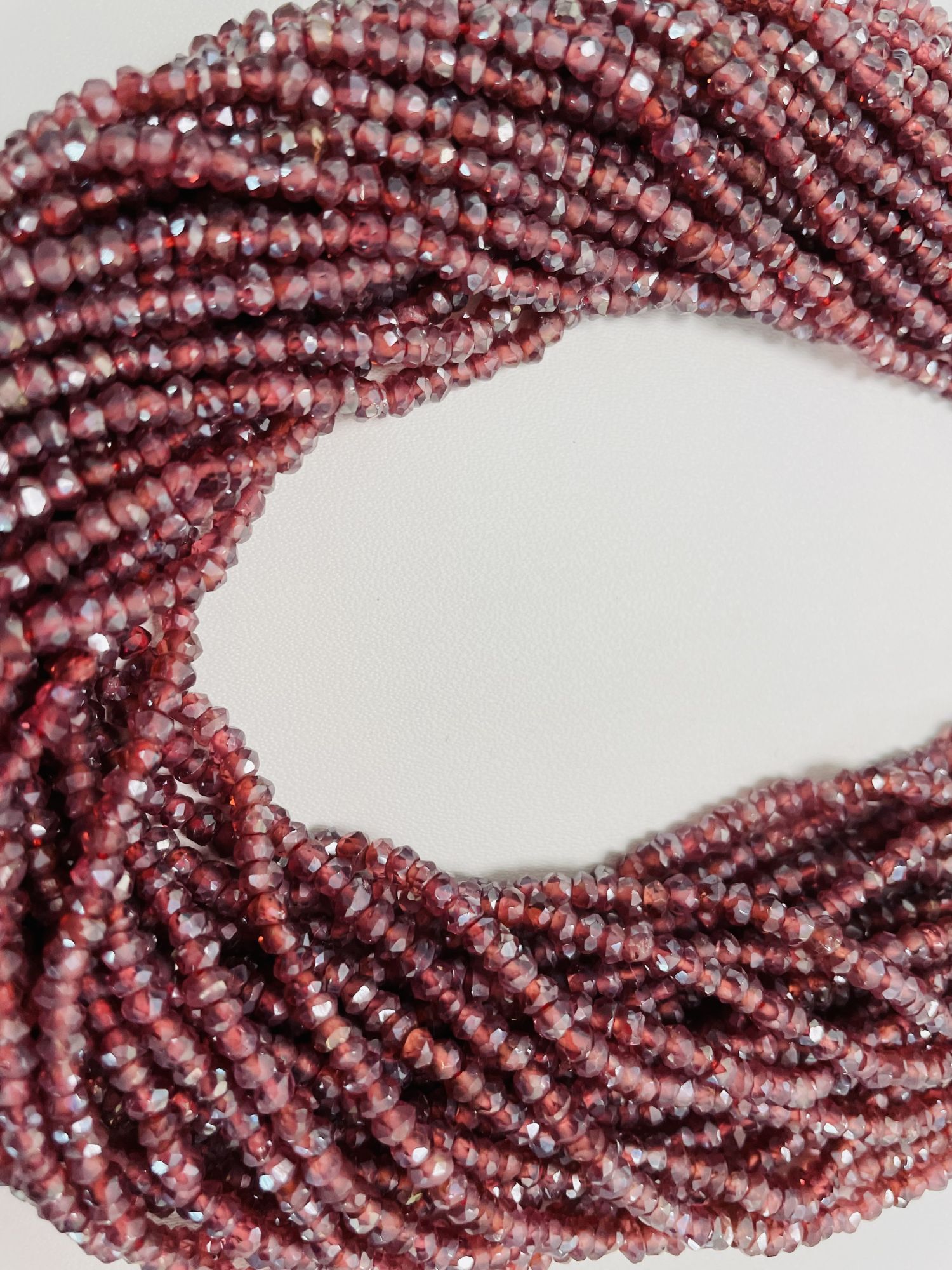 Coated Garnet Rondelle Faceted
