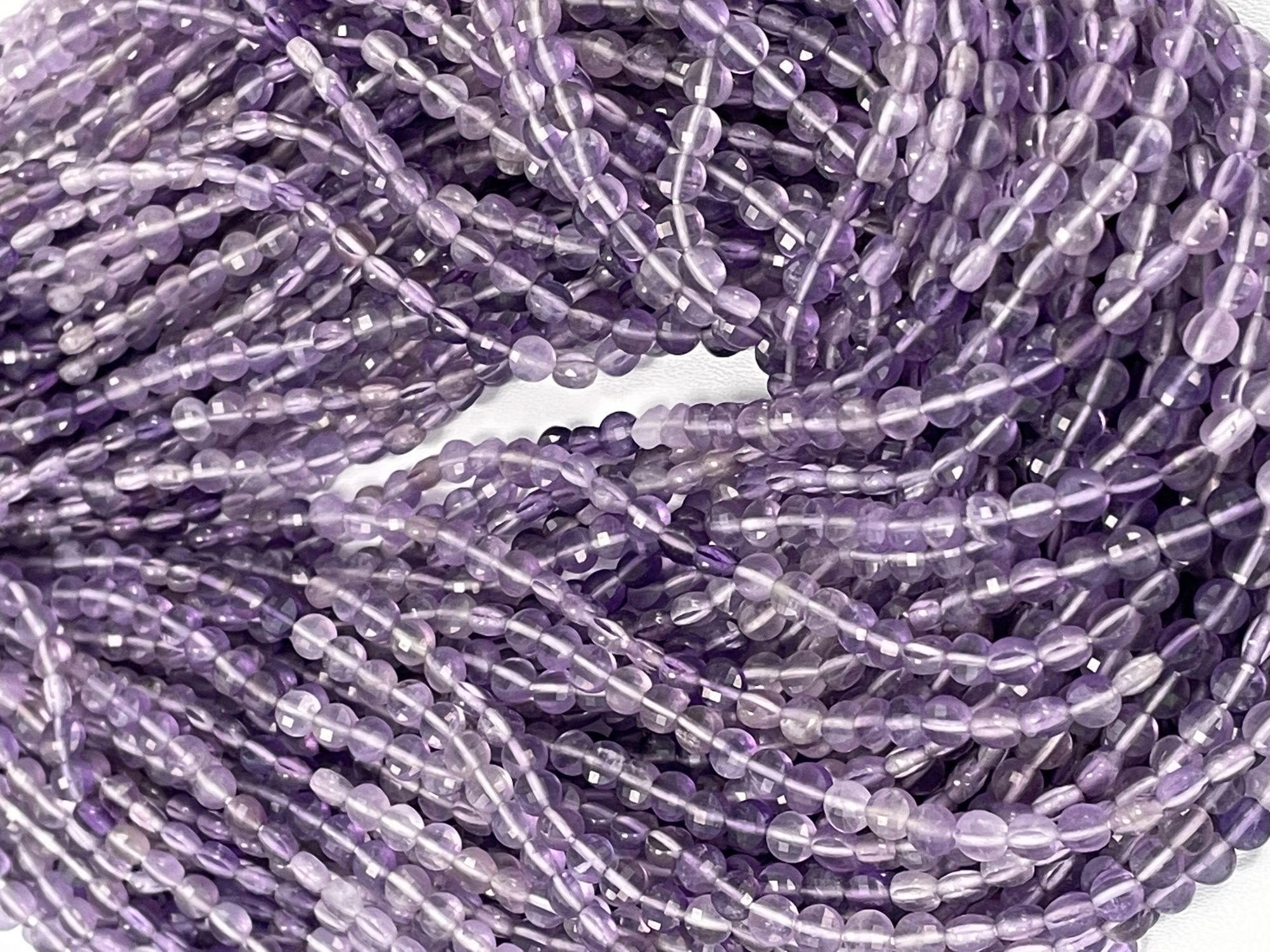 Shaded Purple Amethyst Coin Faceted