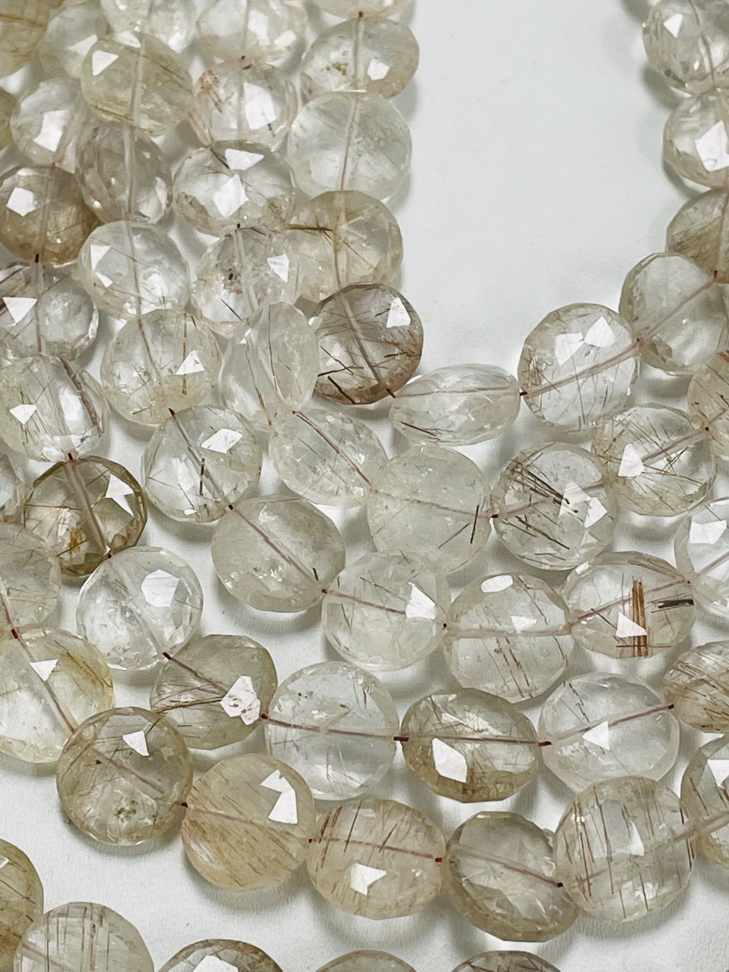 Copper Rutilated Quartz Coin Faceted