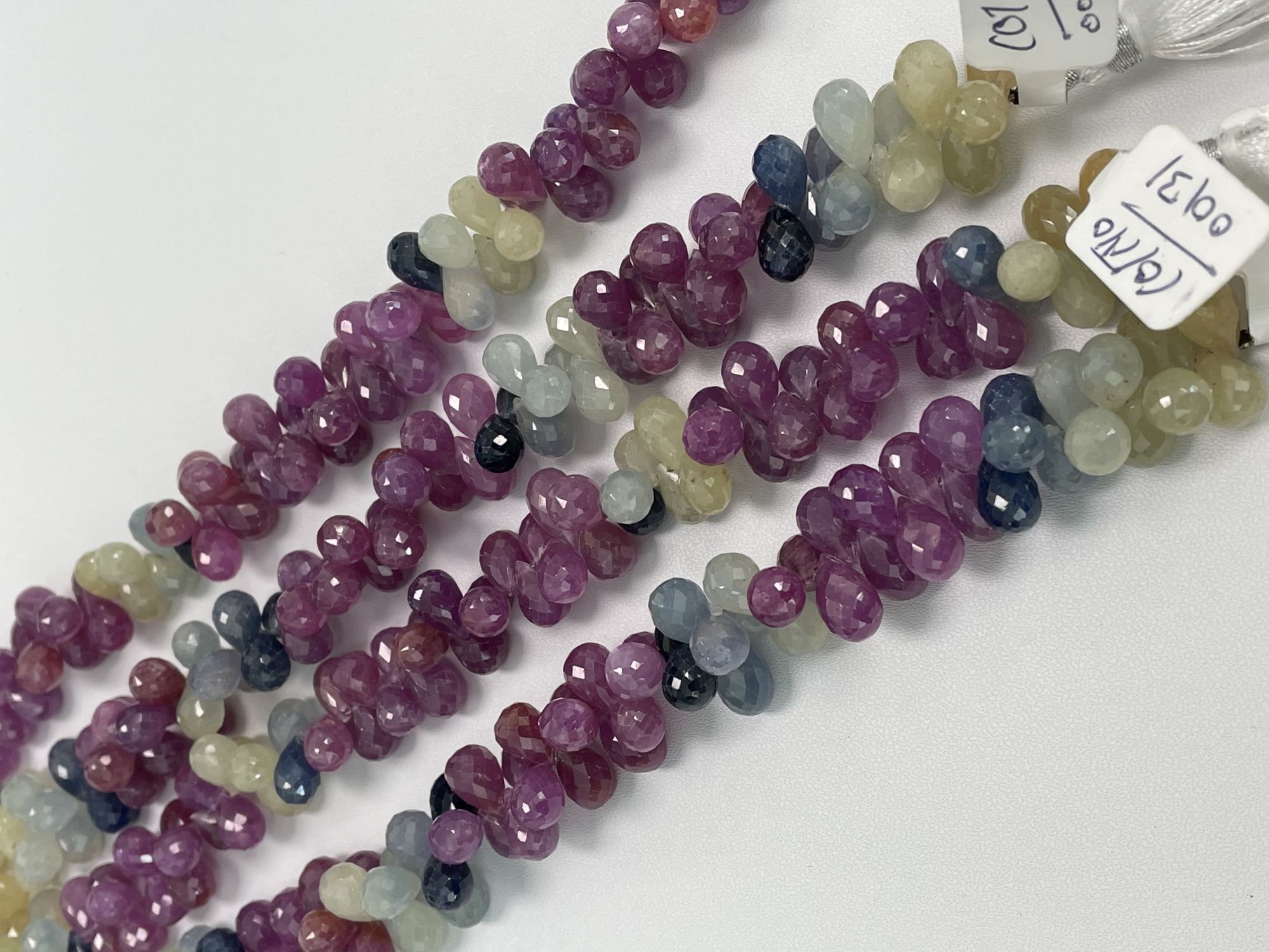 Multi Color Sapphire Drop Faceted