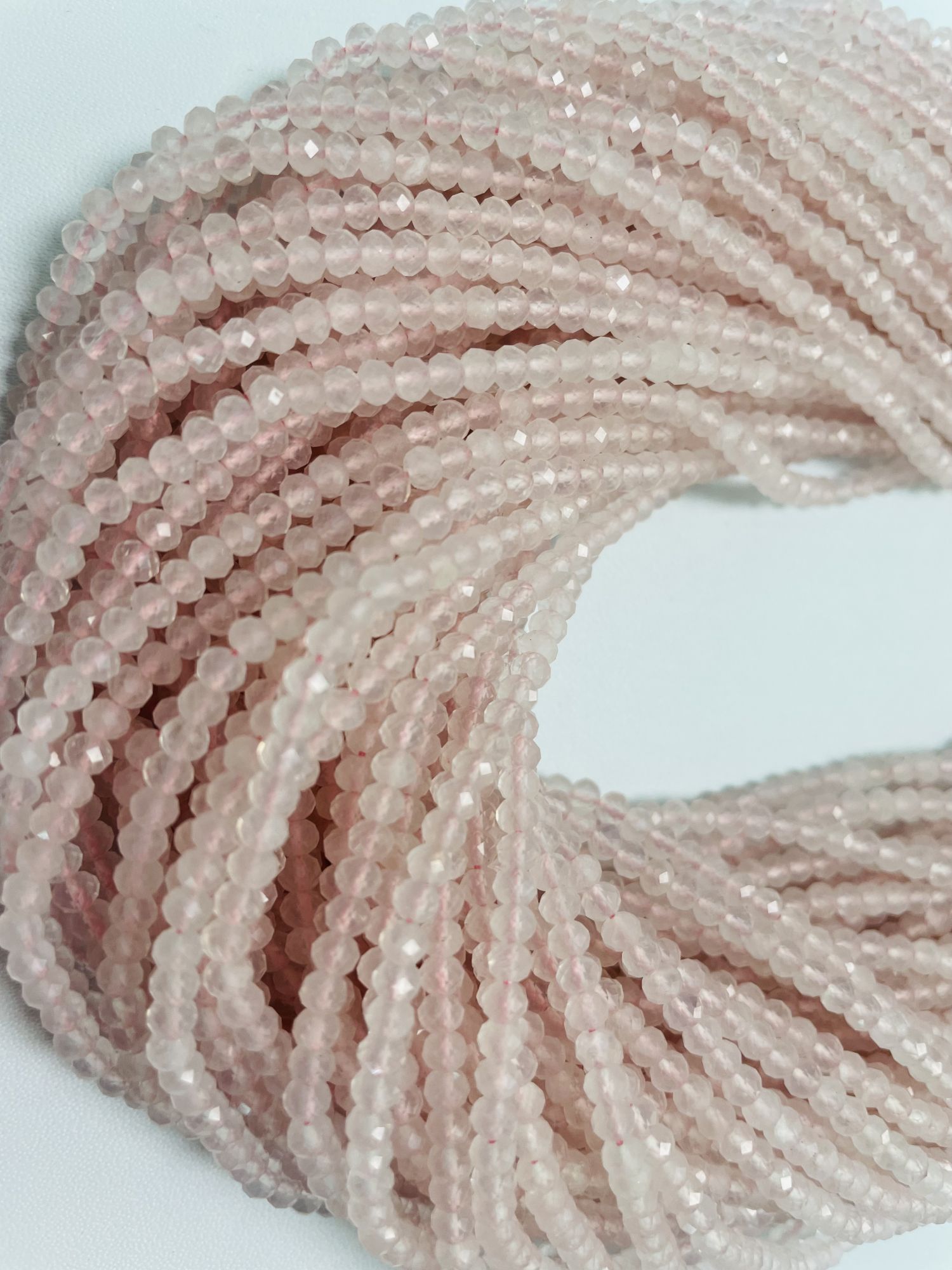 Rose Quartz Rondelle Faceted