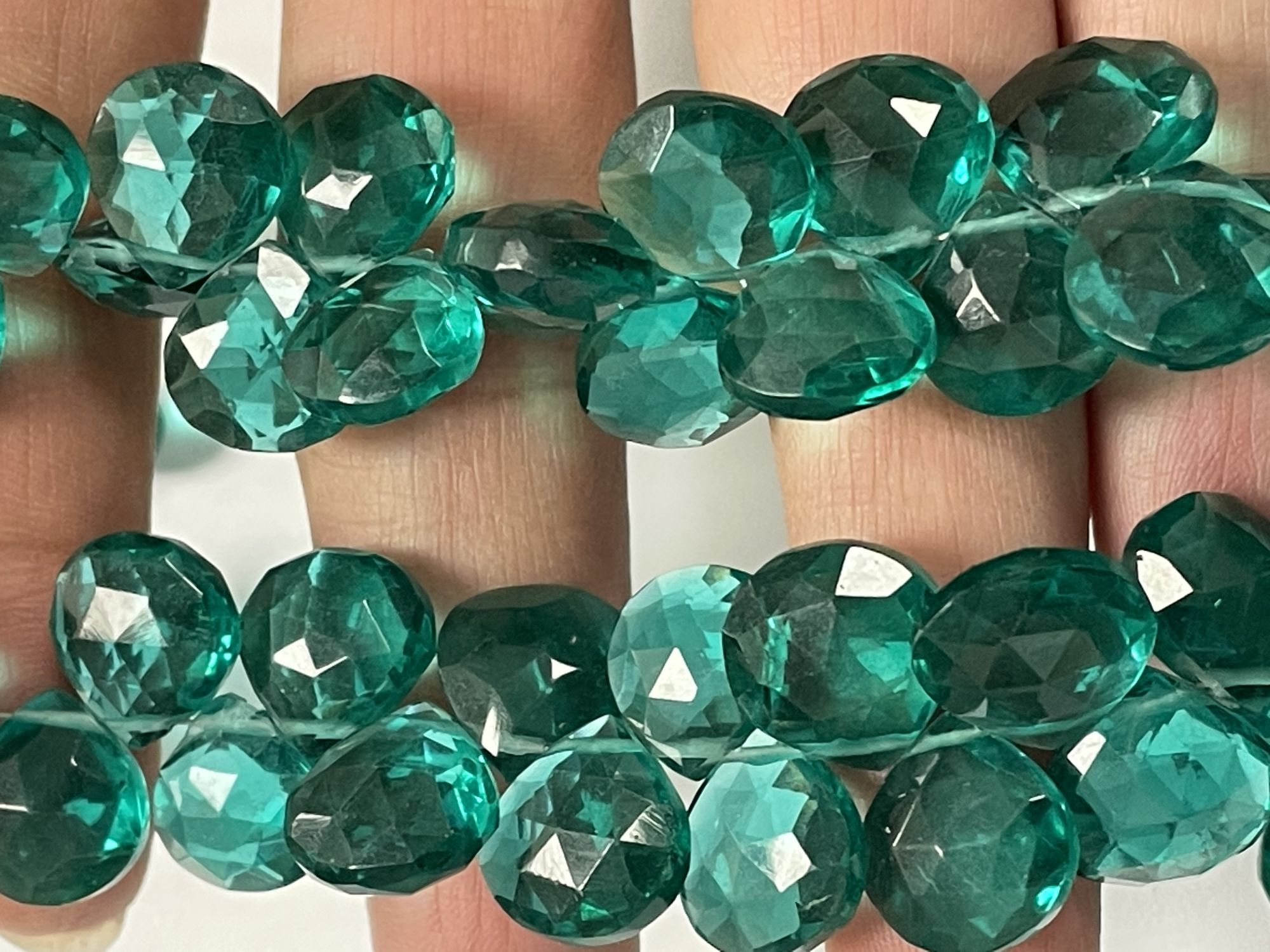 Teal Hydro Quartz Heart Faceted