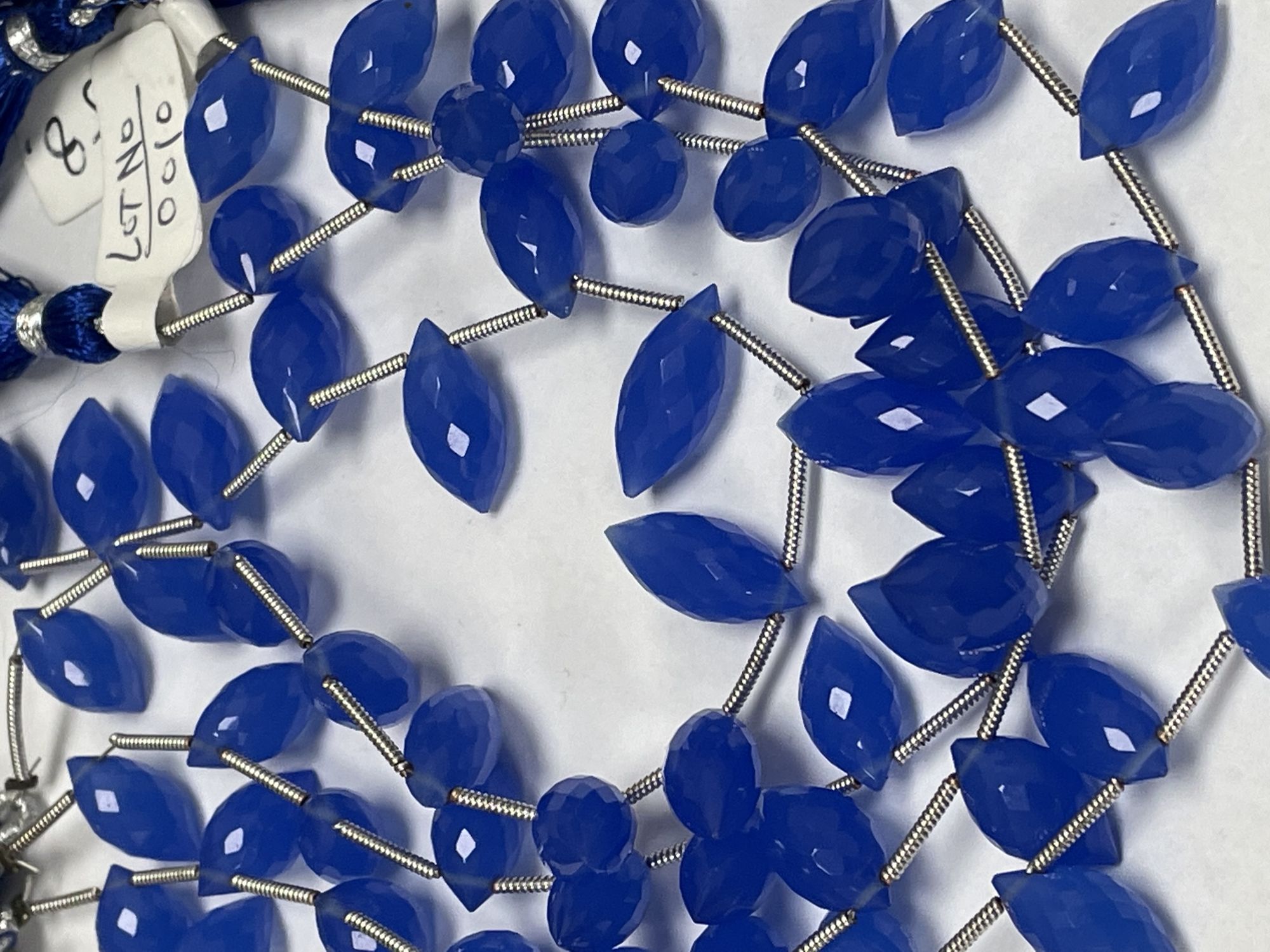 Blue Chalcedony Puff Marquise Faceted