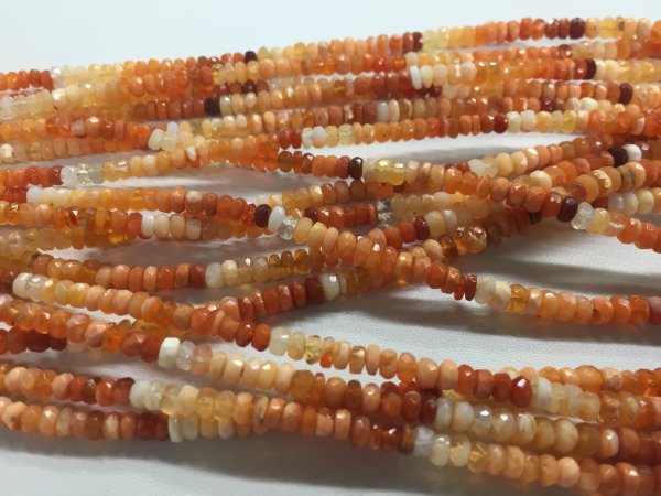 Fire opal rondelle Faceted