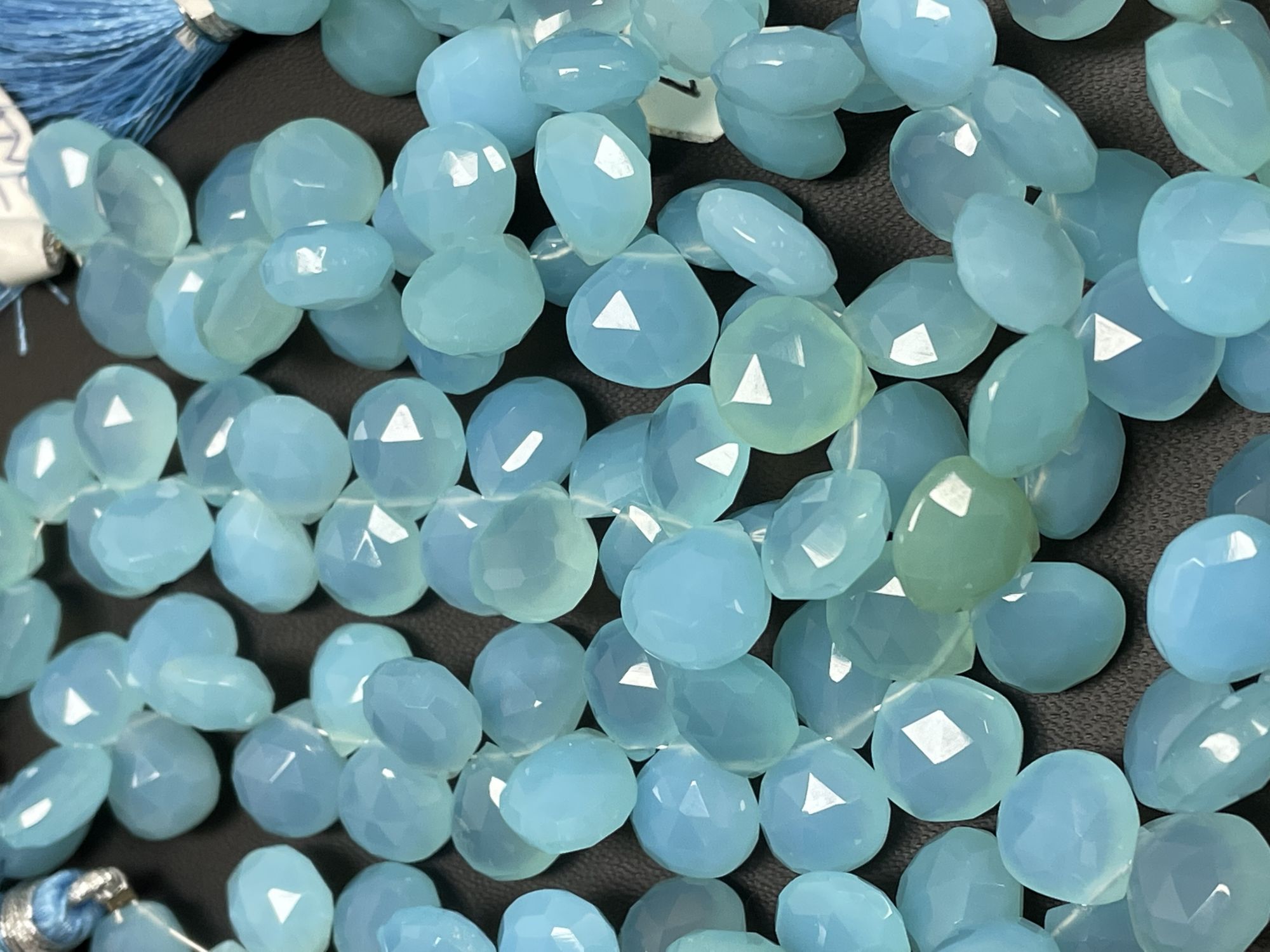 Blue Chalcedony Heart Faceted