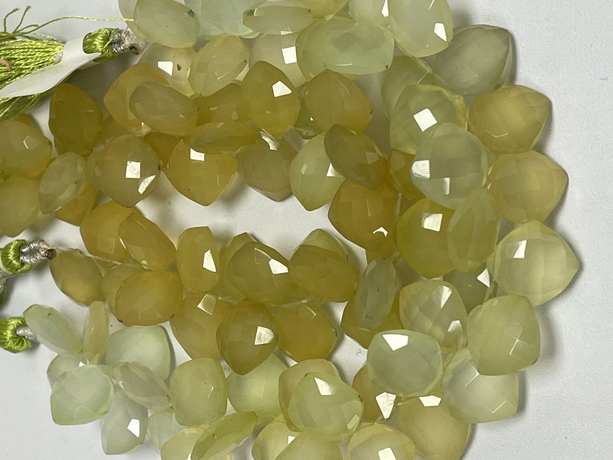 Green Yellow Chalcedony Cushion Faceted