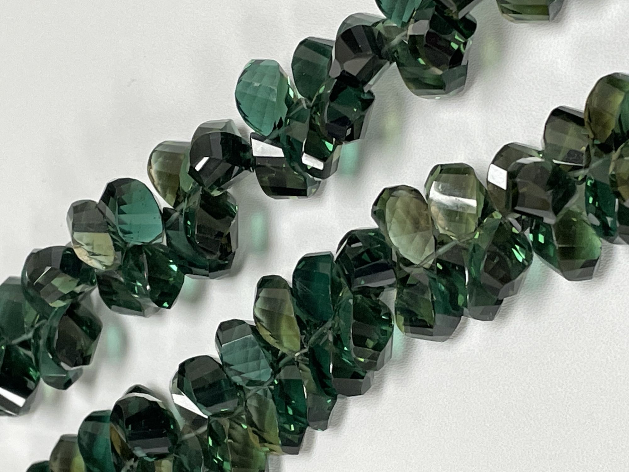 Green Hydro Quartz Twisted Drop Faceted