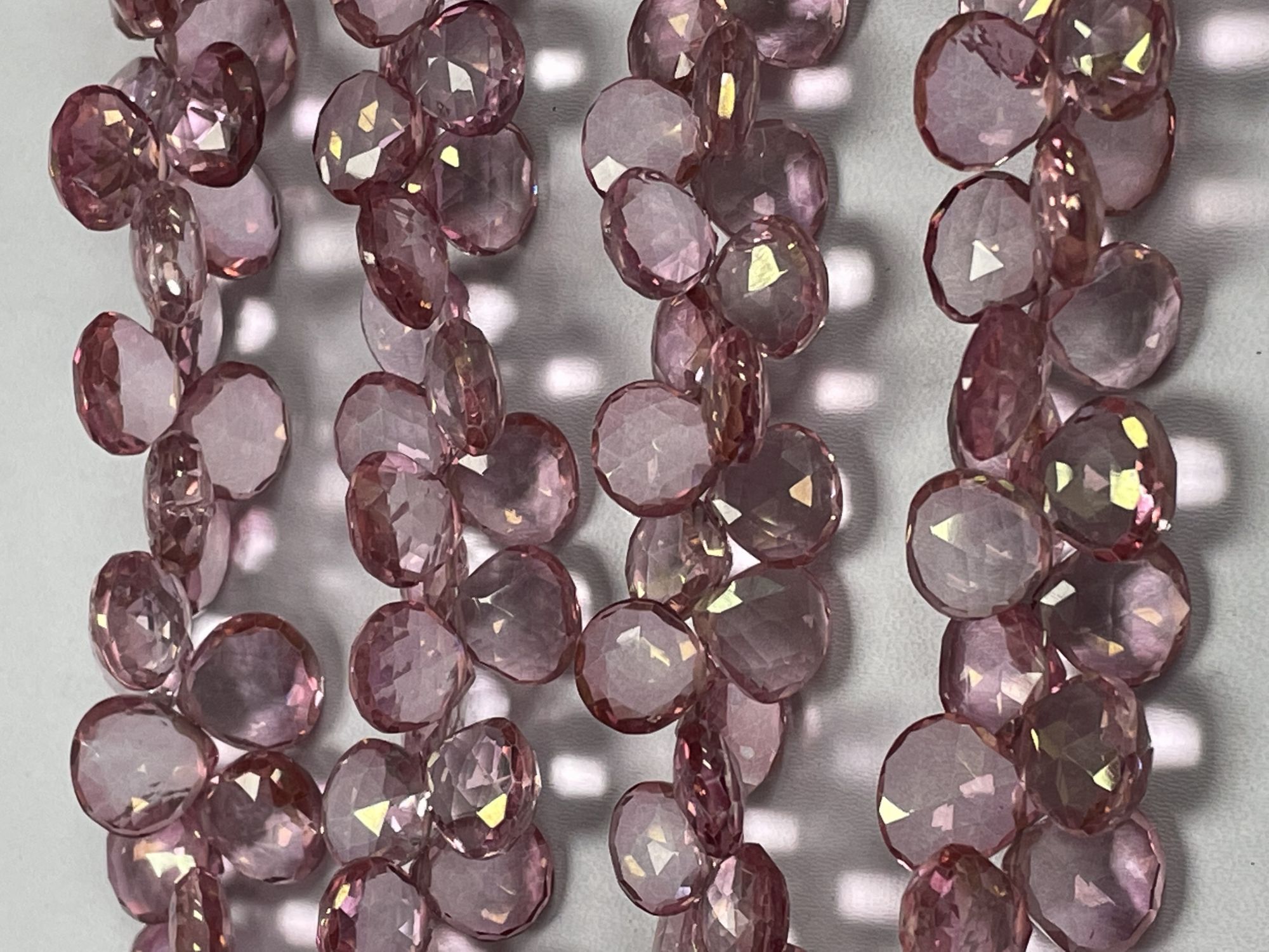 Pink Mystic Quartz Heart Faceted