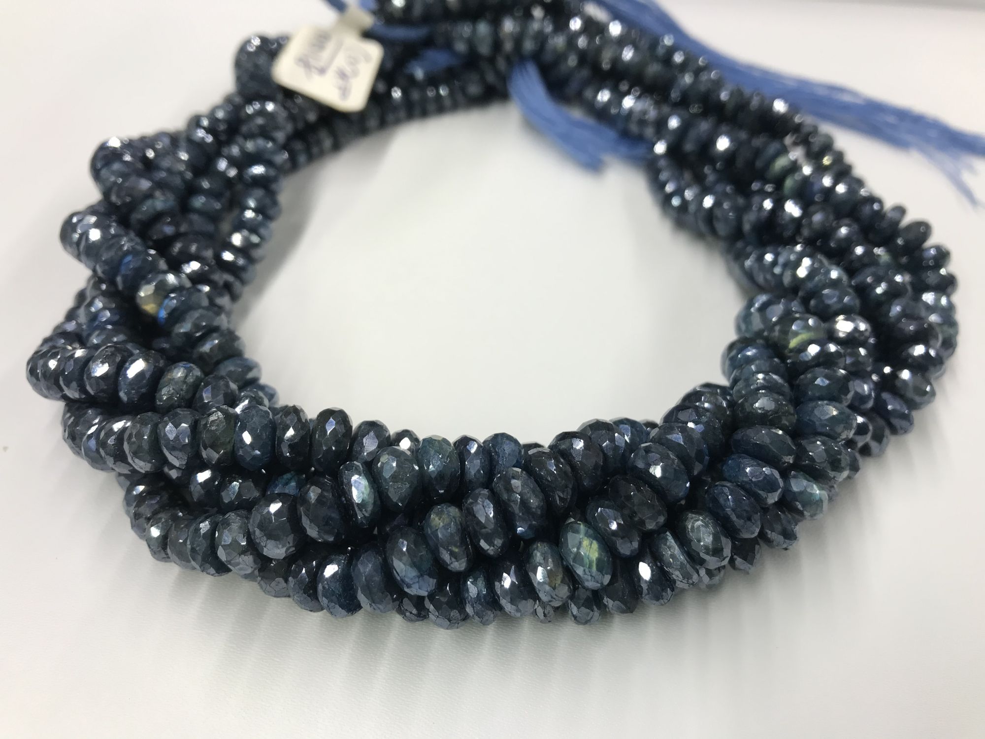 Labradorite Rondelles Faceted Coated