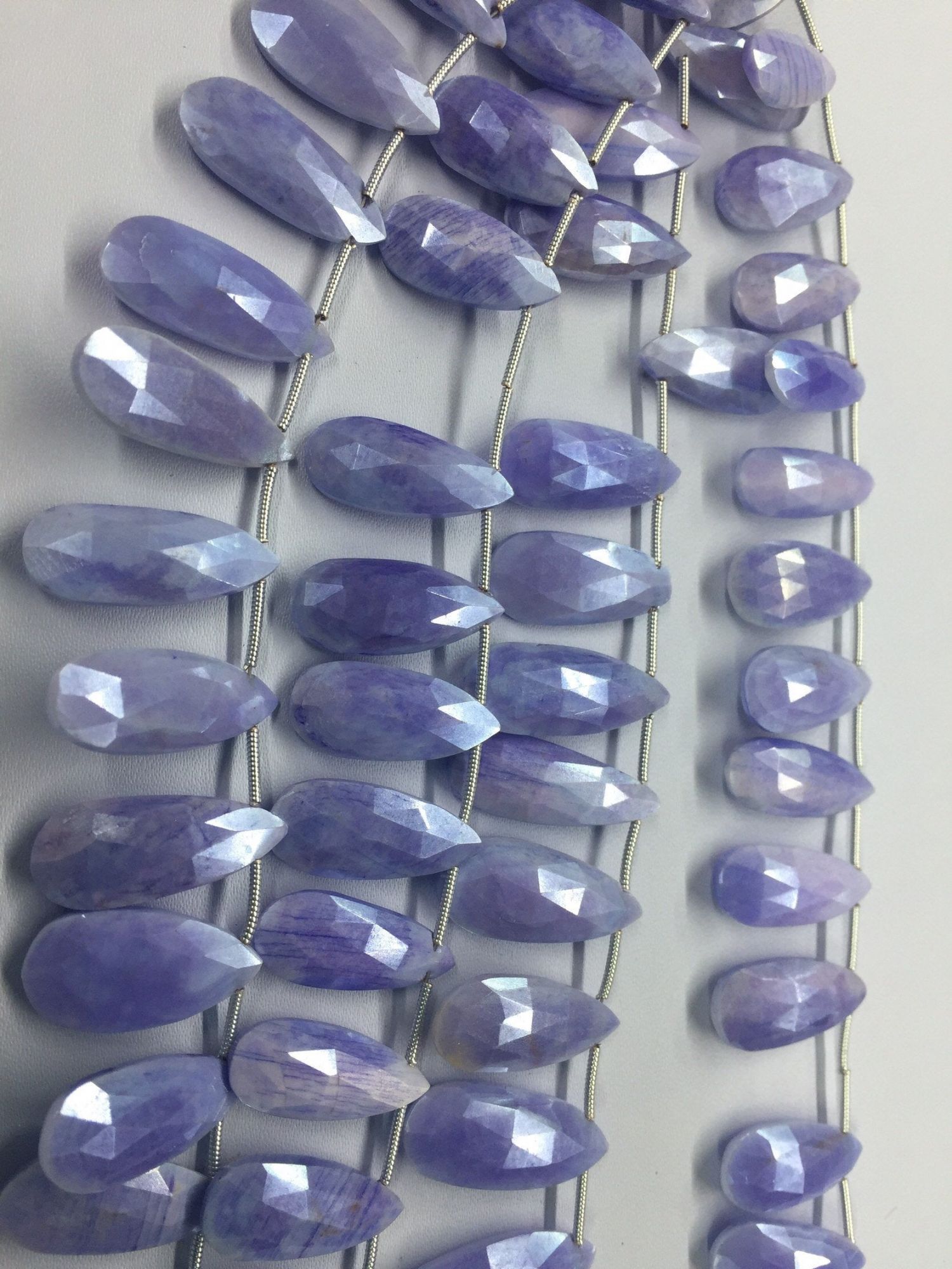 Lavender Moonstone Pears Faceted