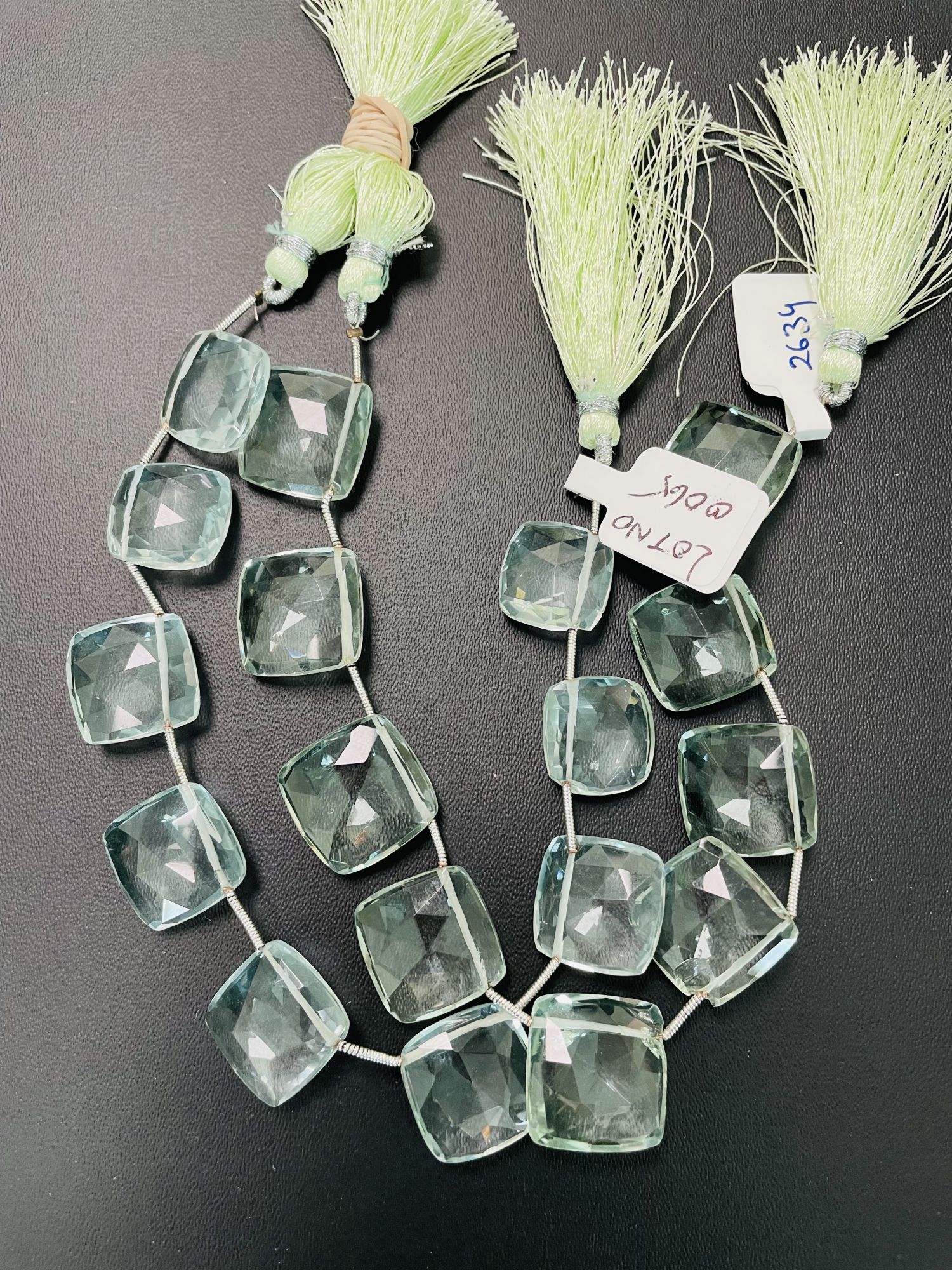 Green Amethyst Square Faceted
