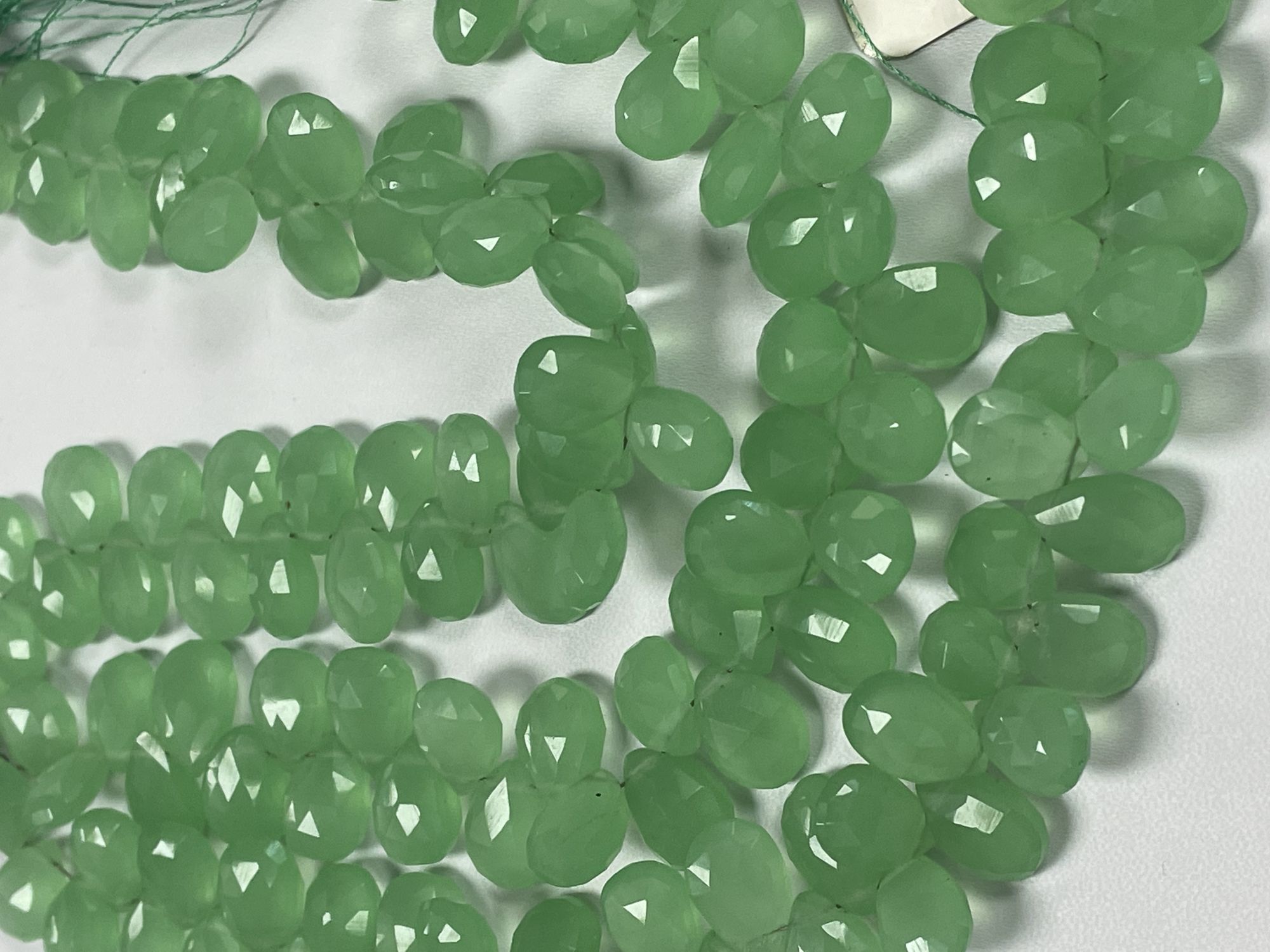 Green Chalcedony Pear Faceted