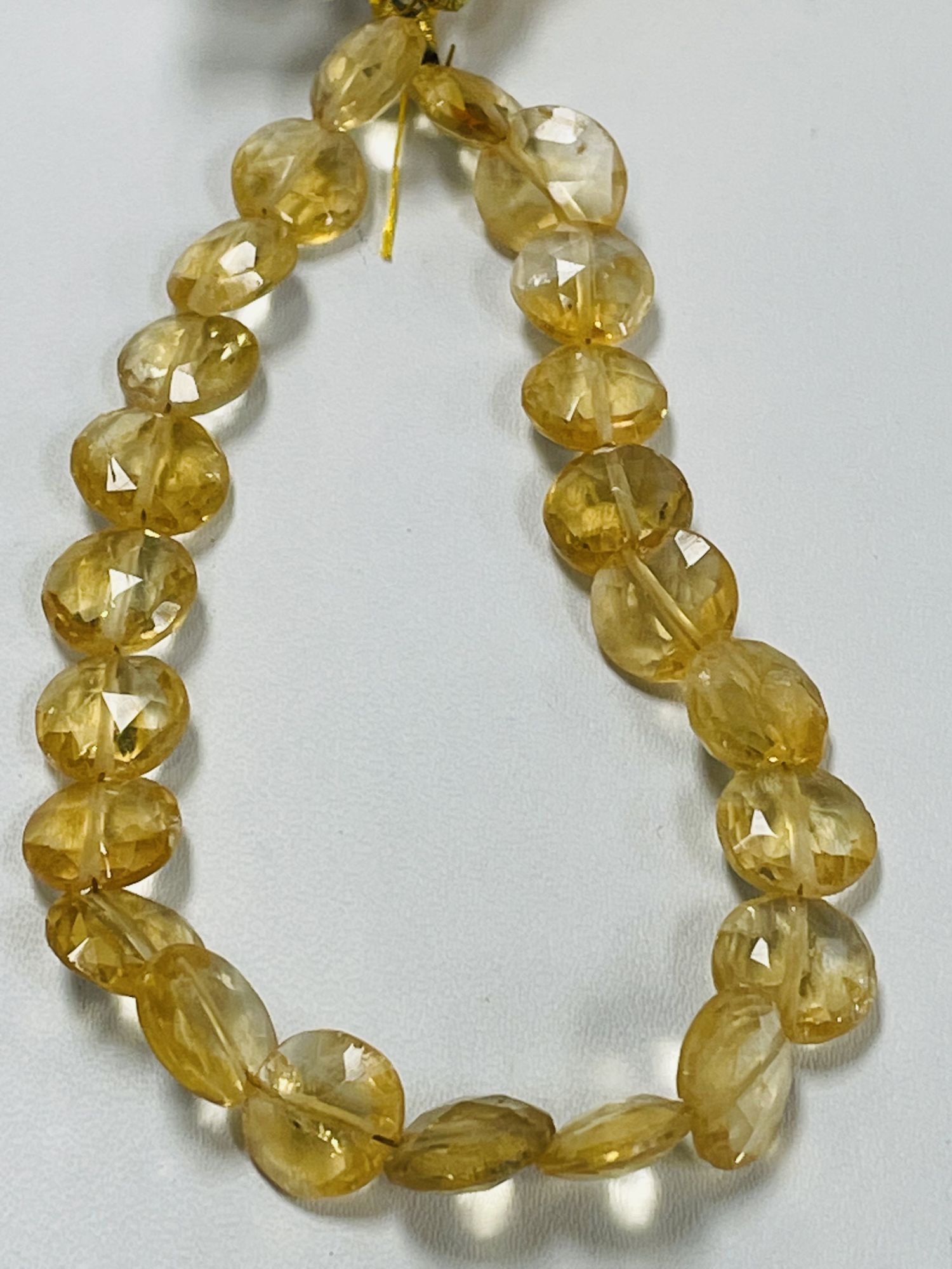 Citrine Coin Faceted