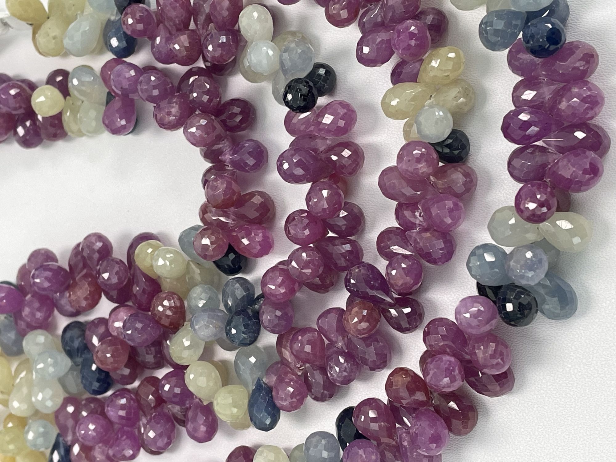 Multi Color Sapphire Drop Faceted