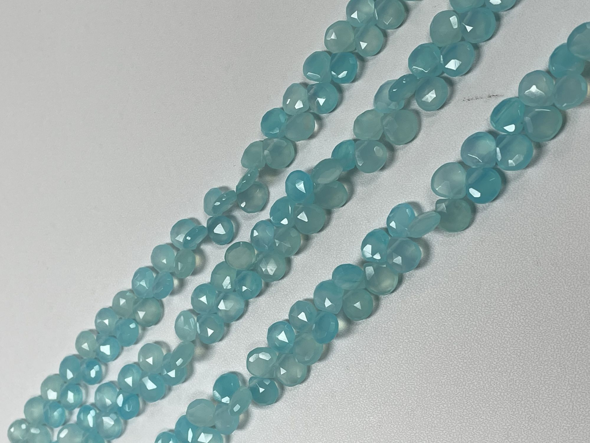Aqua Chalcedony Heart Faceted
