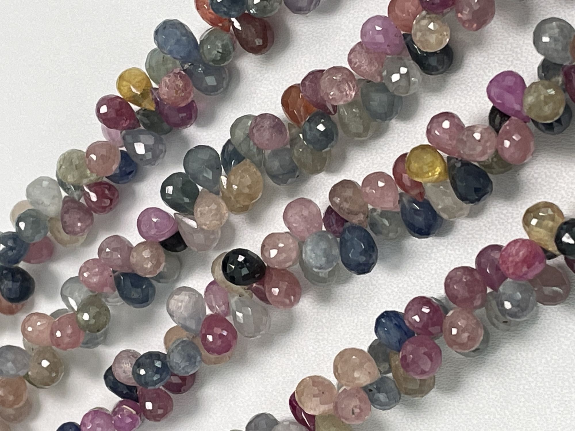 Multi Color Sapphire Drop Faceted