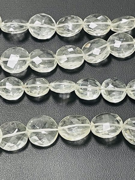 Crystal Quartz Coin Faceted