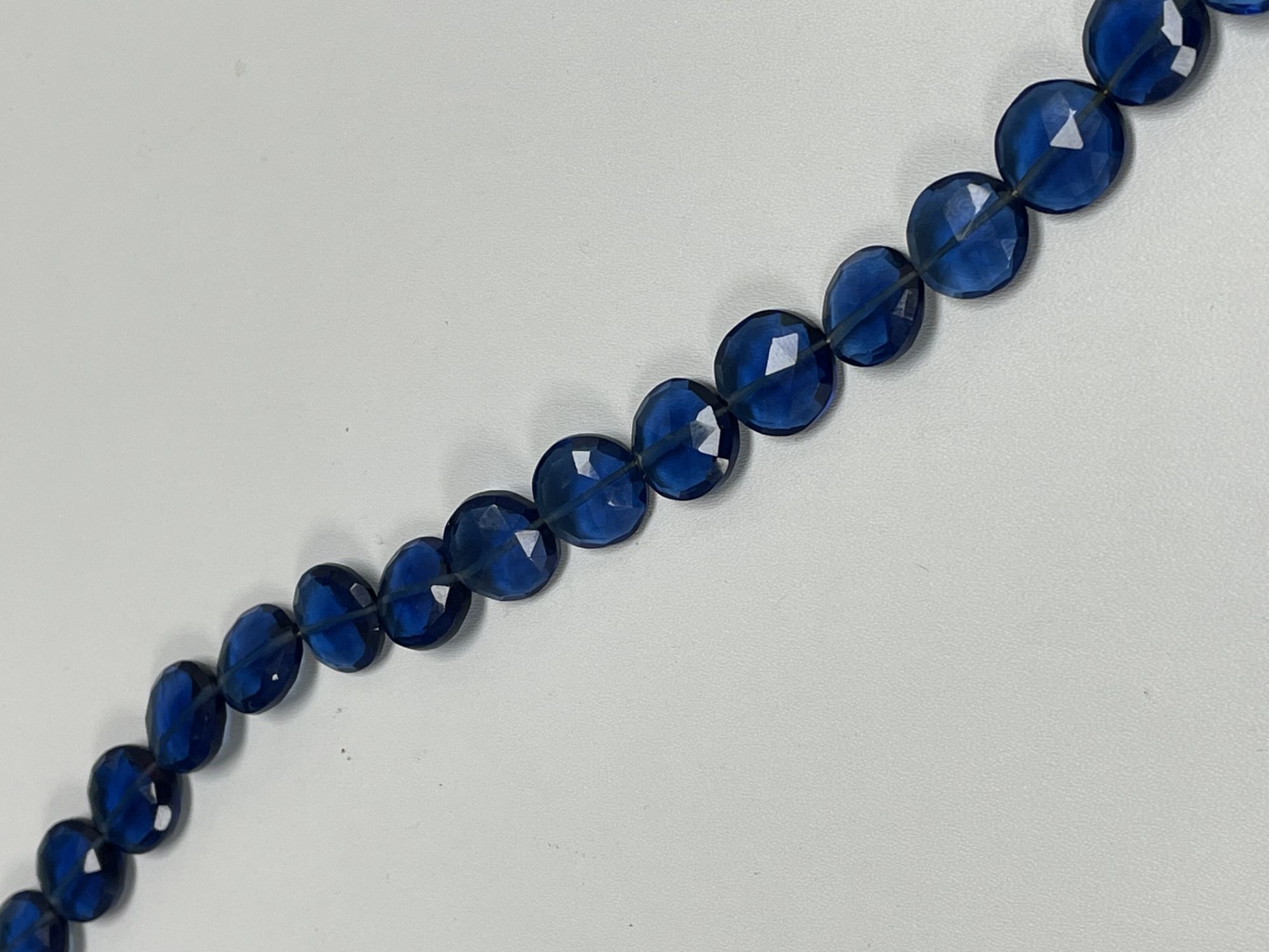 Blue Hydro Quartz Coin Faceted