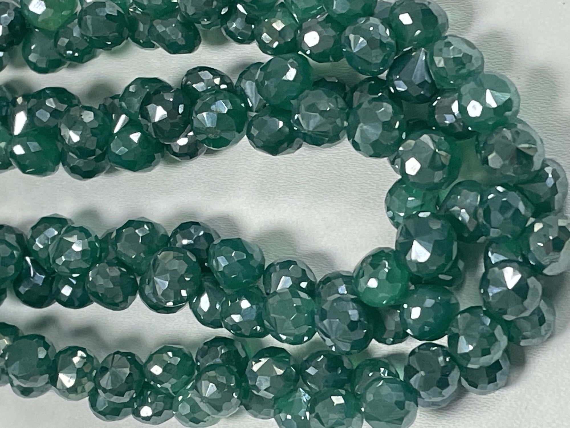 Coated Green Onyx Onion Faceted