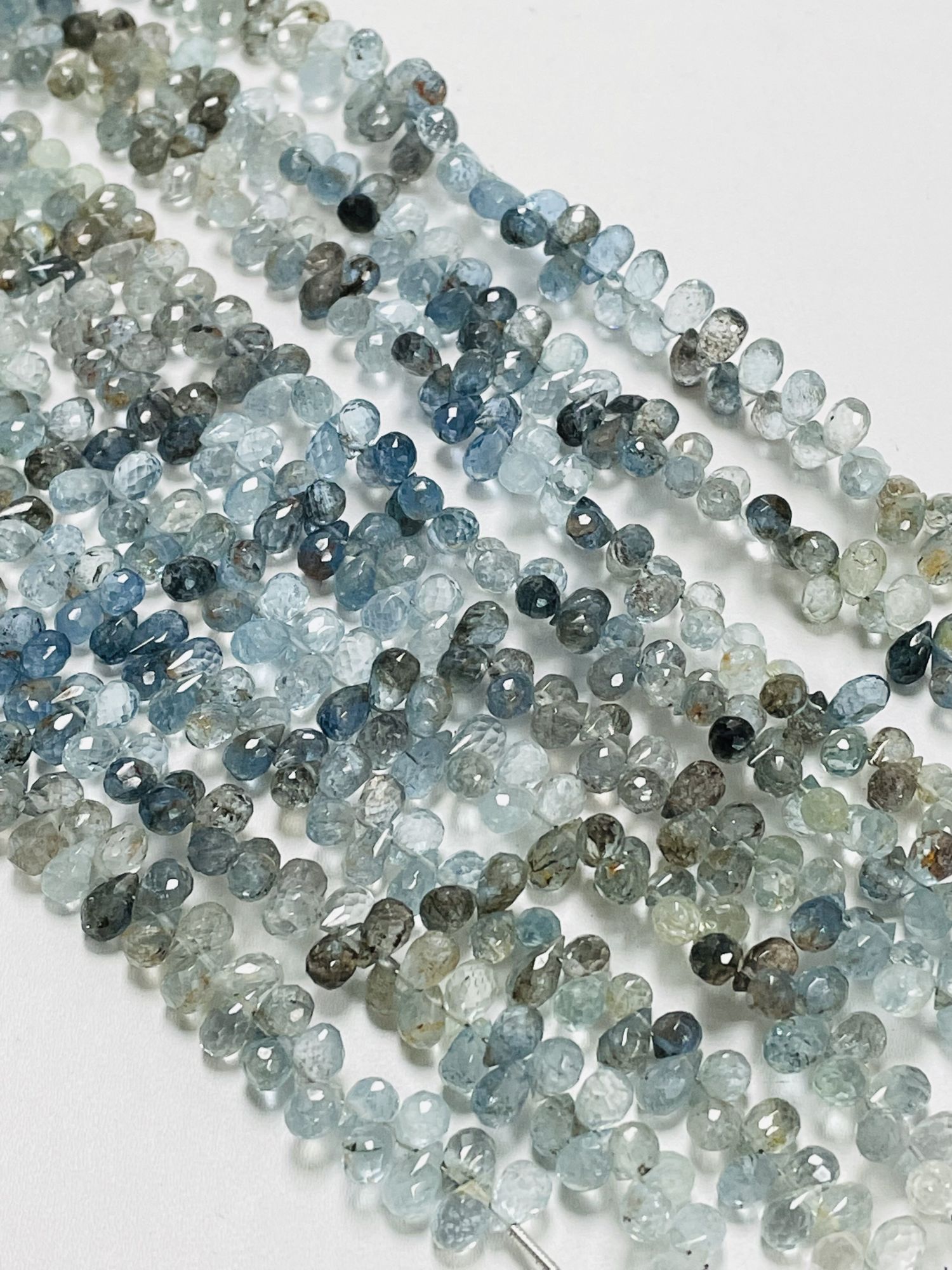 Copper Aquamarine Drop Faceted