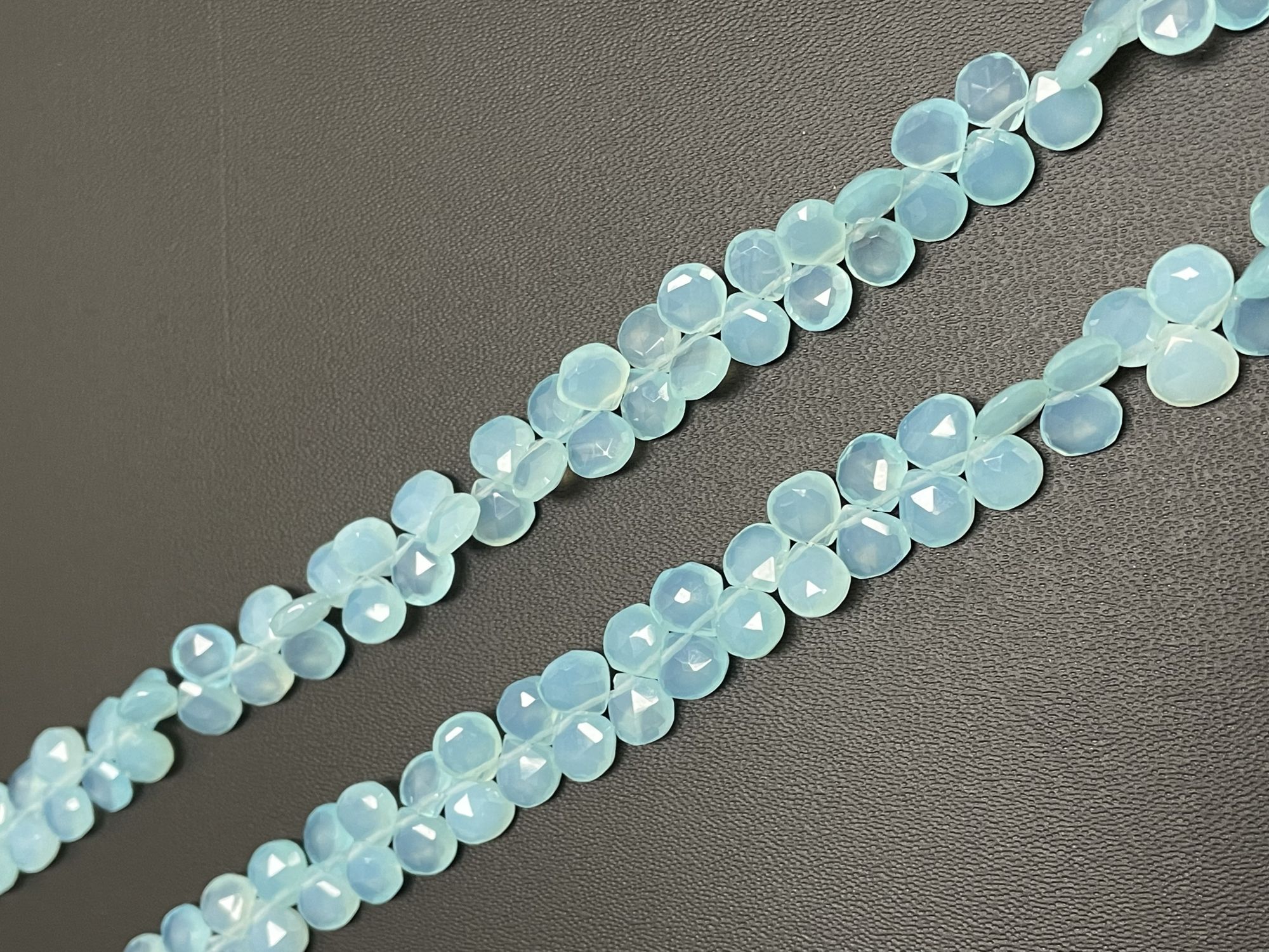 Aqua Chalcedony Heart Faceted