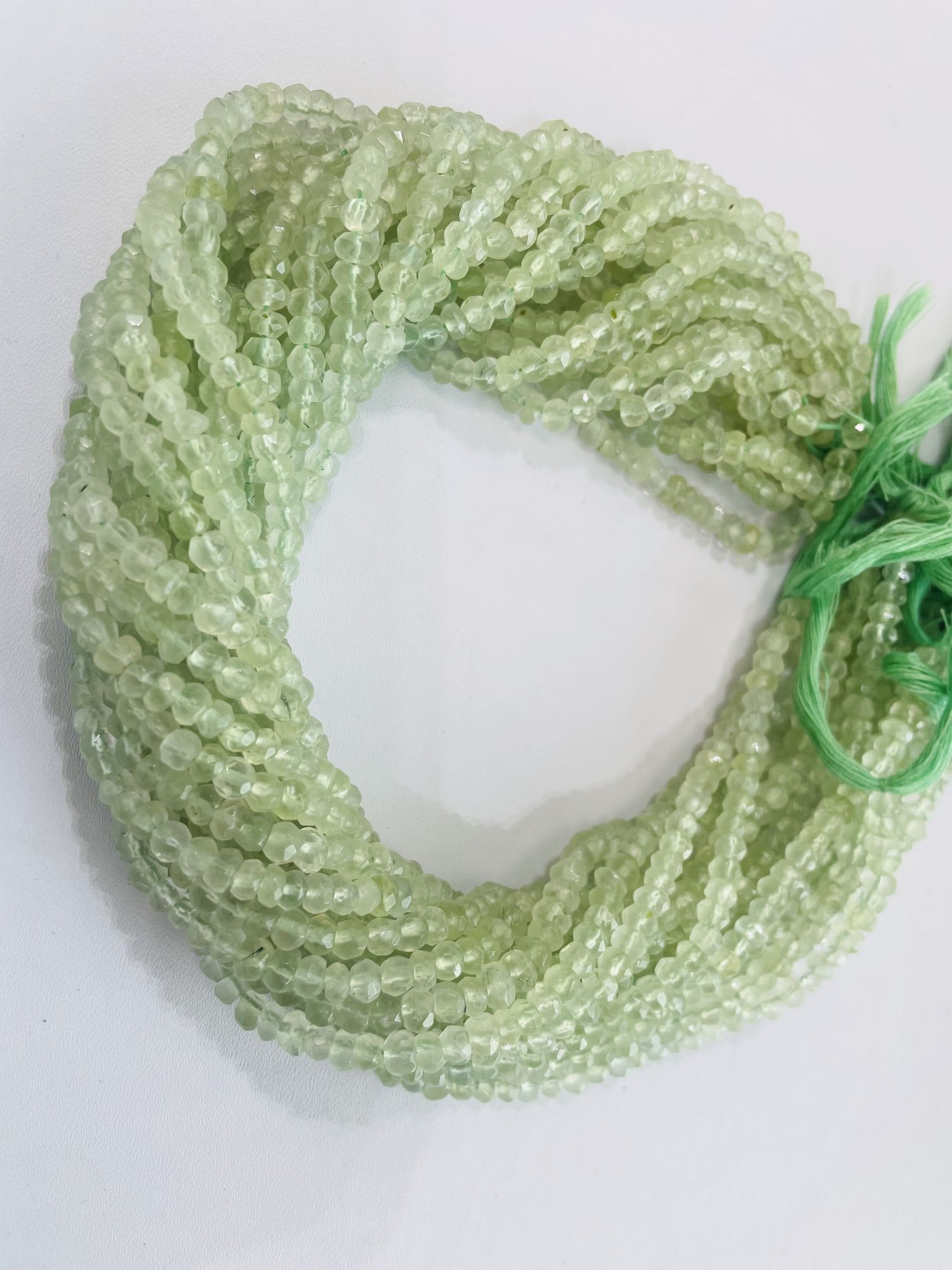 Prehnite Rondelle Faceted