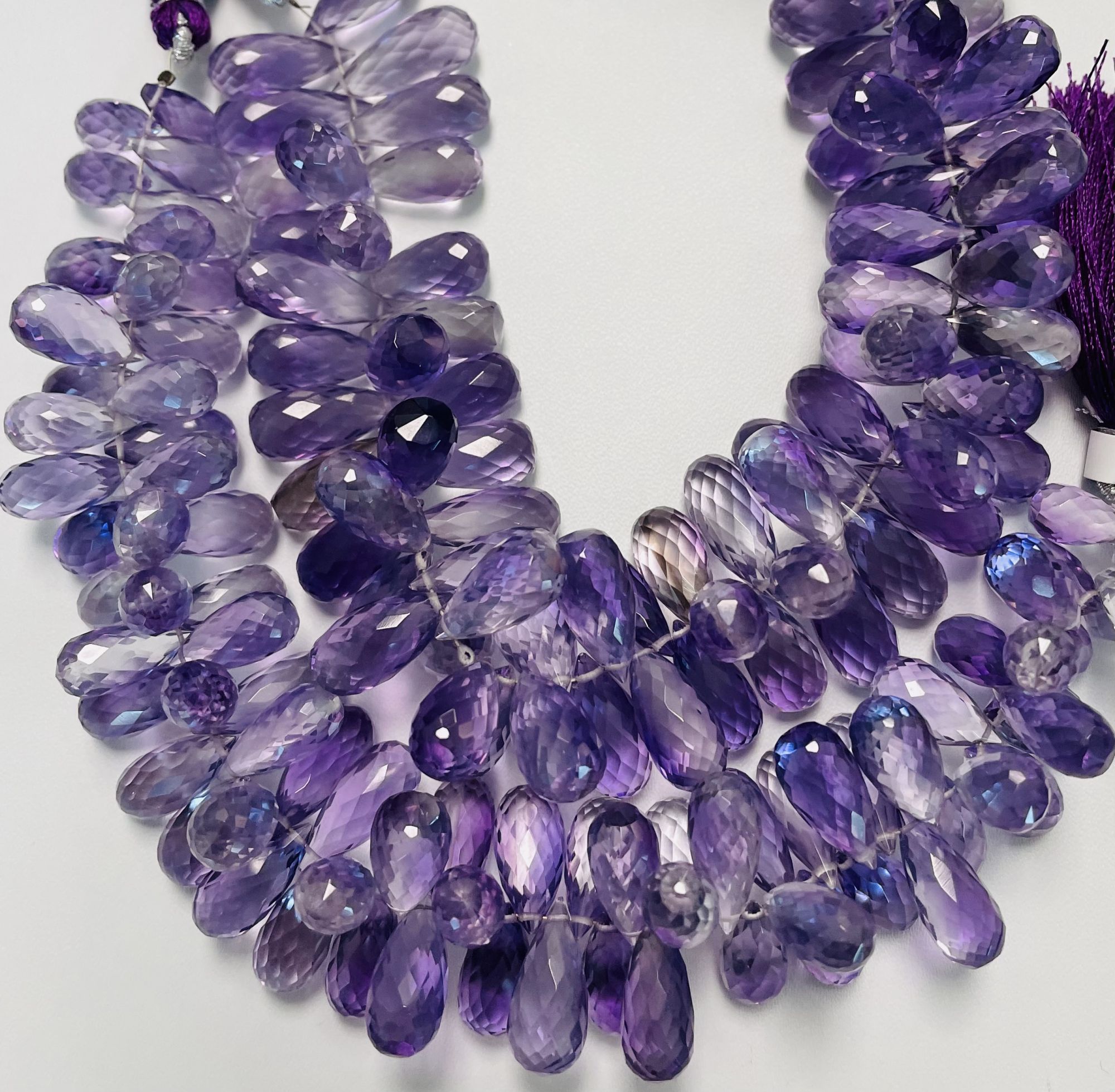 Purple Amethyst Drop Faceted