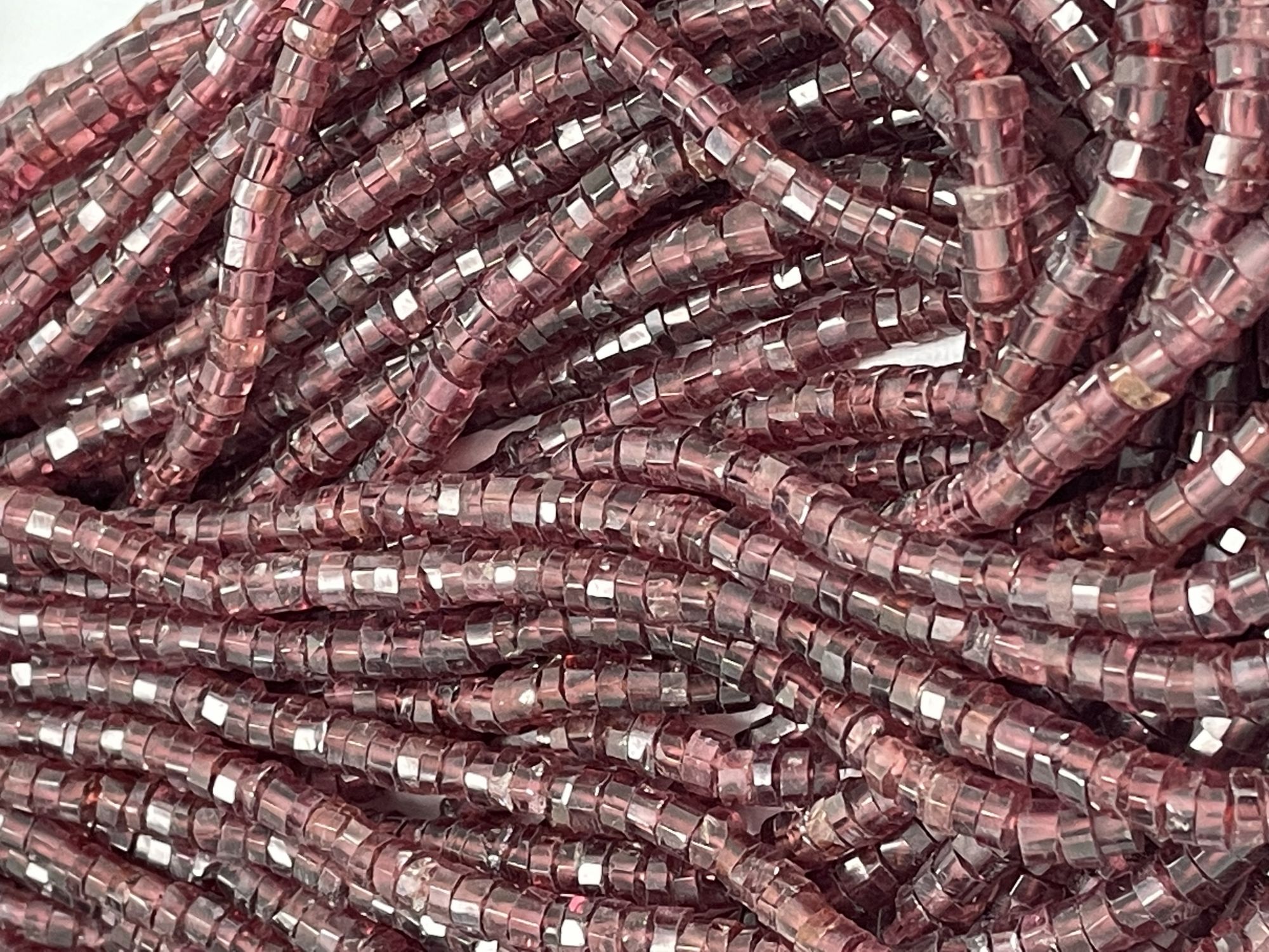 Red Garnet Heishi Faceted