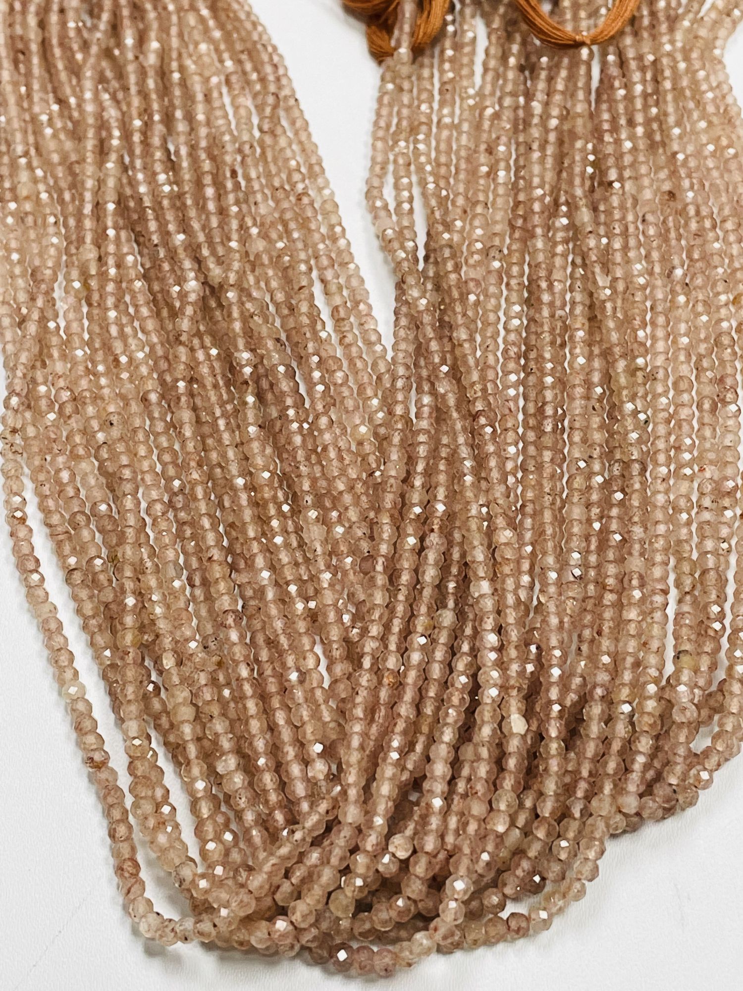 Brown Strawberry Quartz Rondelle Faceted