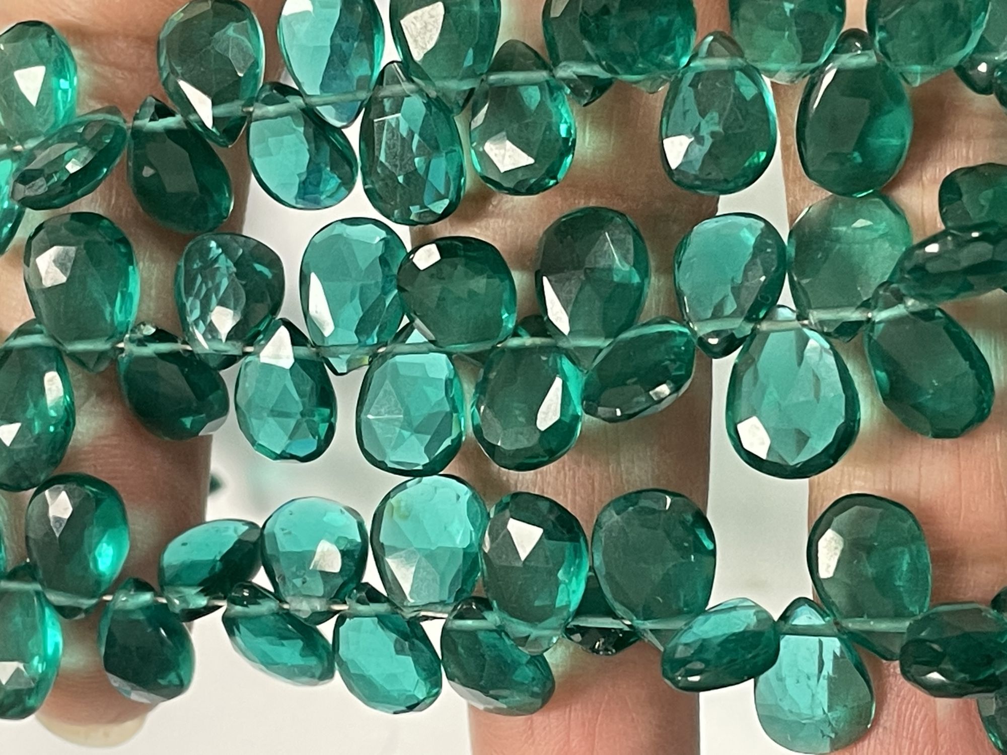 Teal Hydro Quartz Pear Faceted