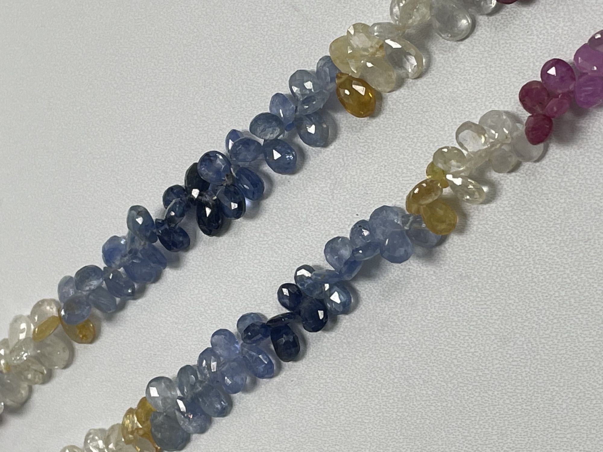 Multi Color Sapphire Pear Faceted