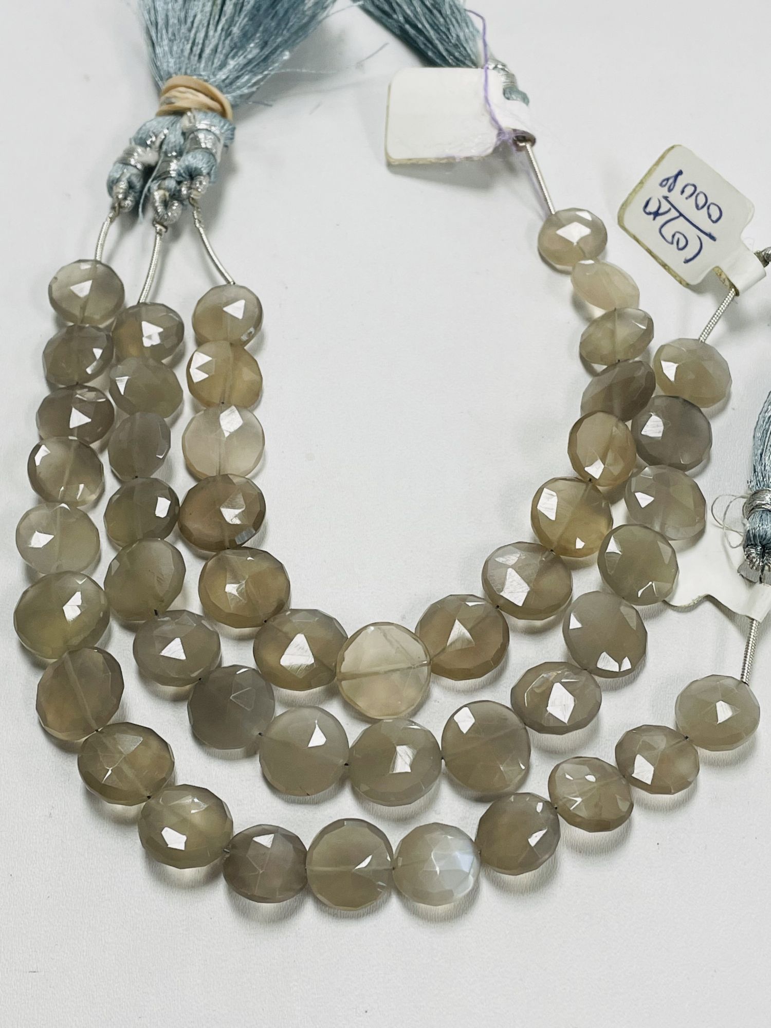 Grey Chalcedony Coin Faceted