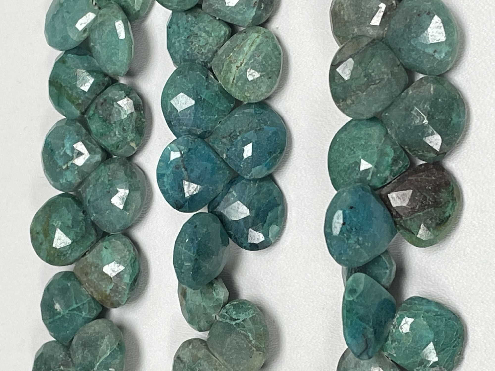 Chrysocolla Hearts Faceted