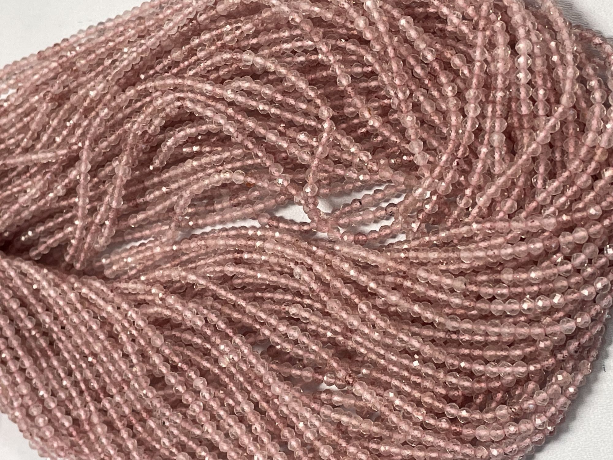 Pink Strawberry Quartz Round Faceted