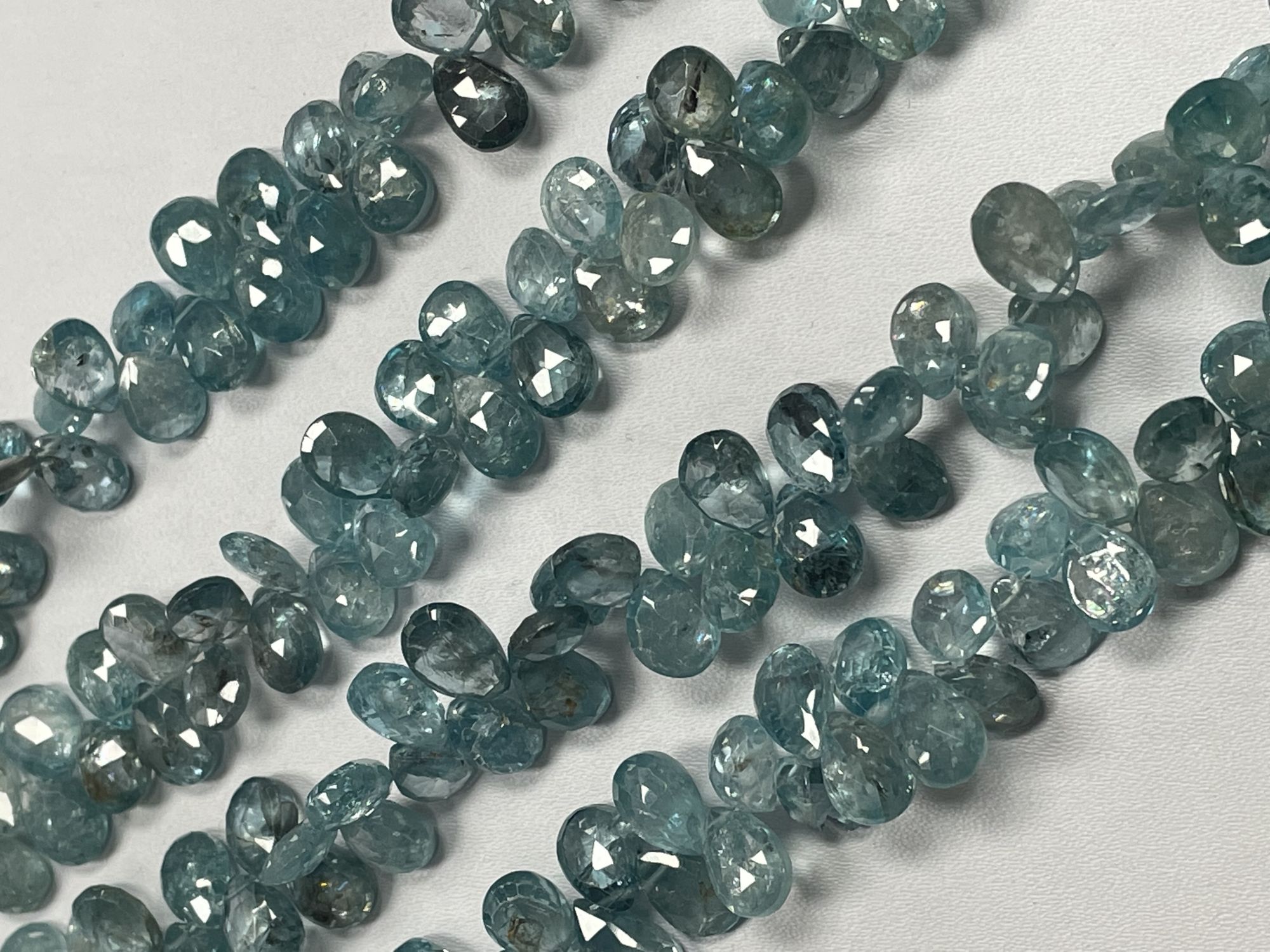 Blue Zircon Pear Faceted