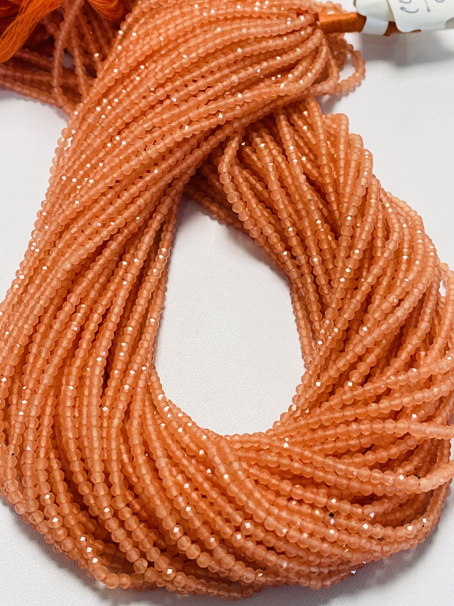Orange Onyx Rondelle Faceted
