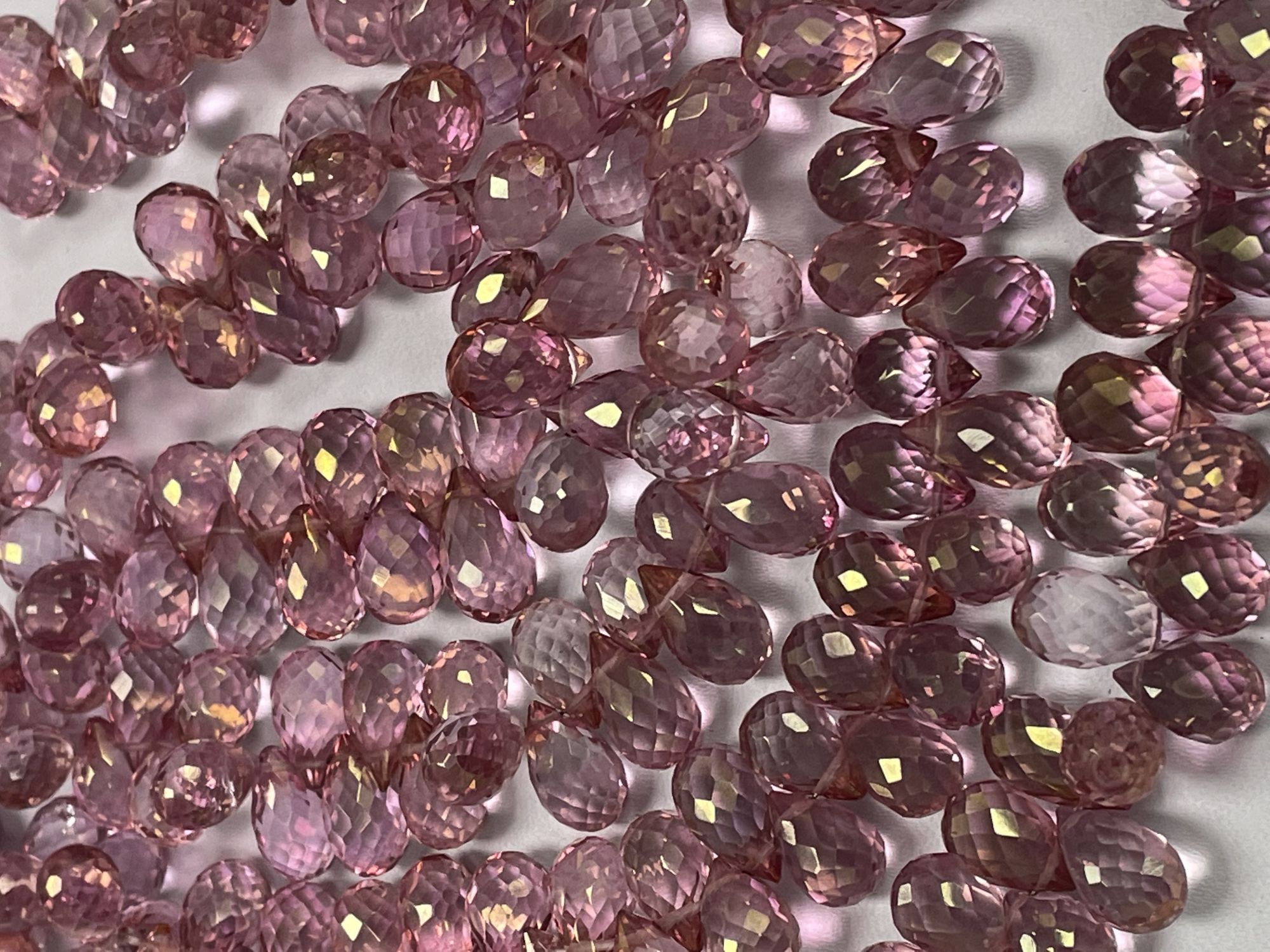 Pink Mystic Quartz Drop Faceted