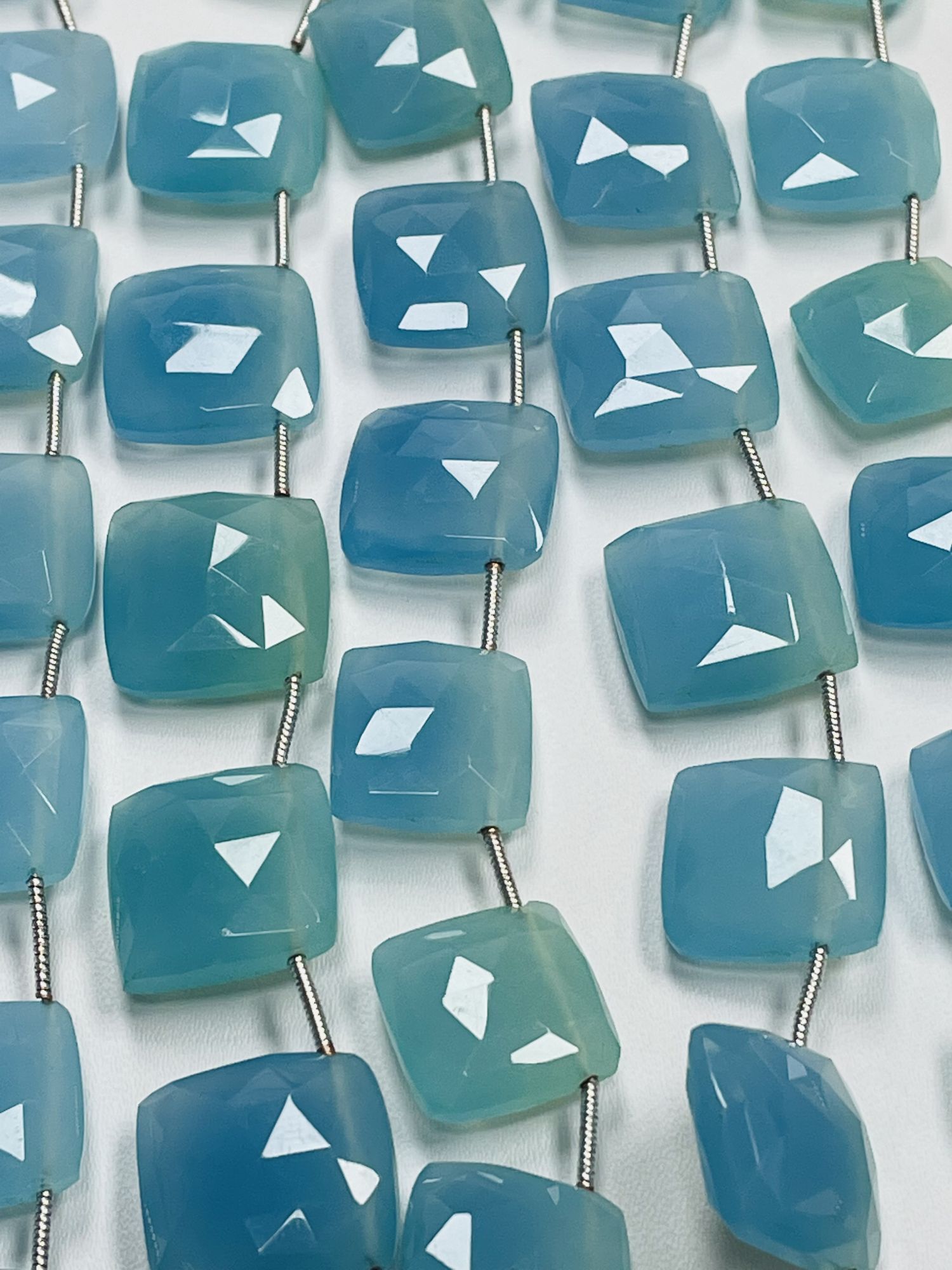 Blue Chalcedony Cushion Faceted