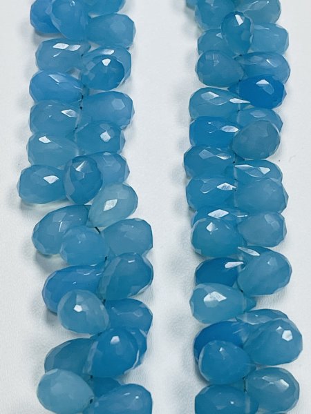 Blue Chalcedony Drop Faceted