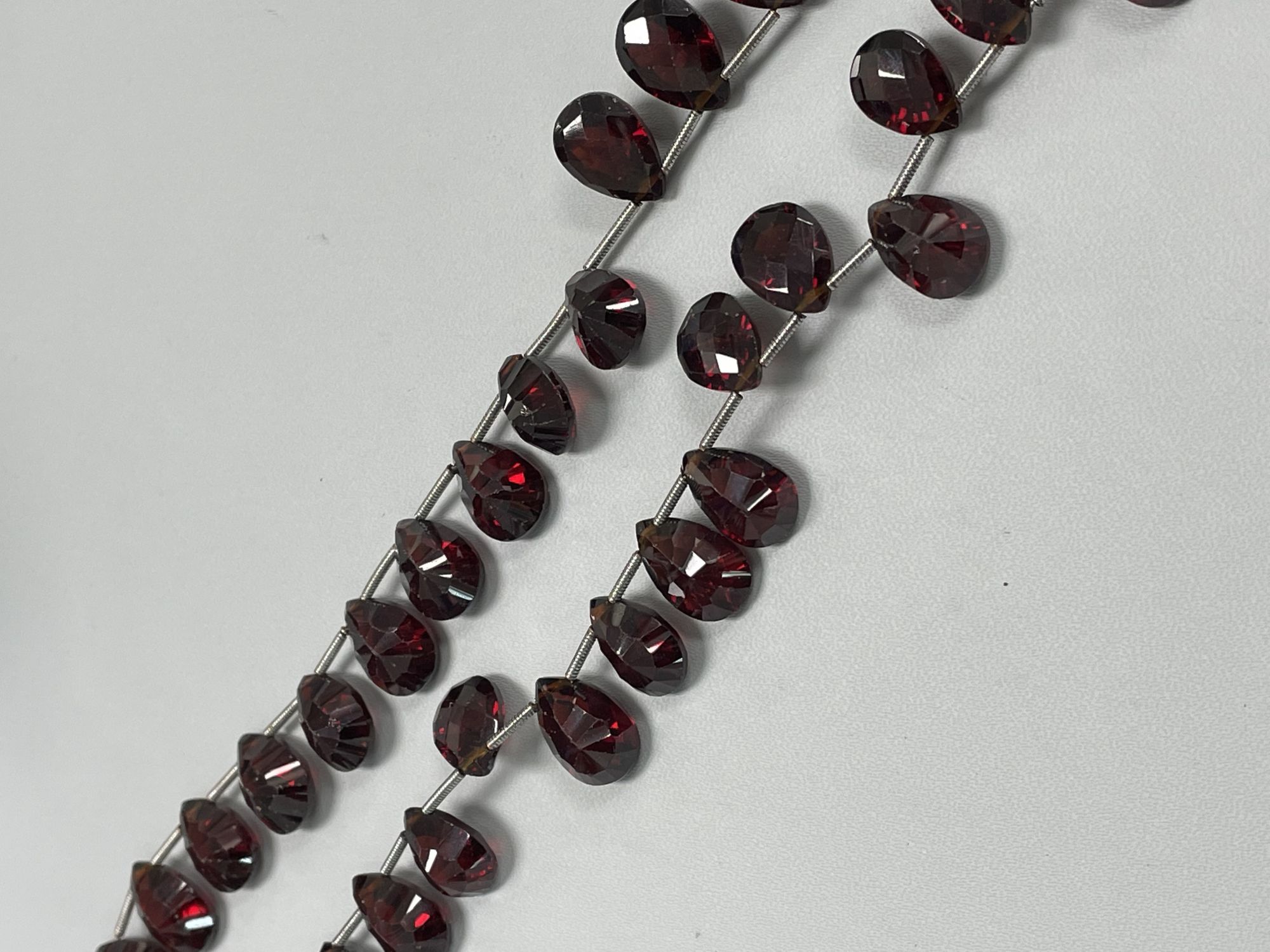 Red Garnet Pear Concave Faceted