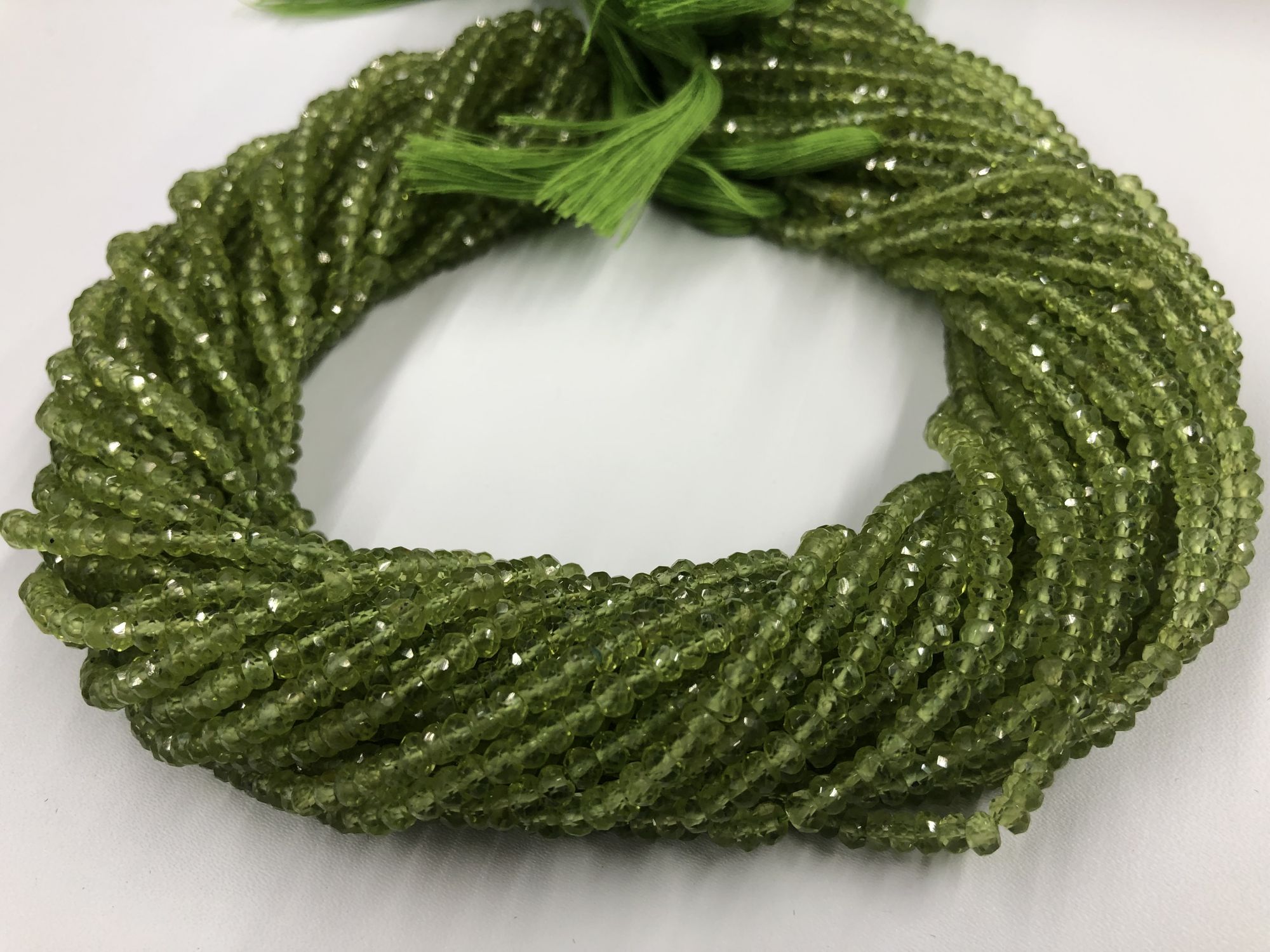 Peridot Rondelles Faceted