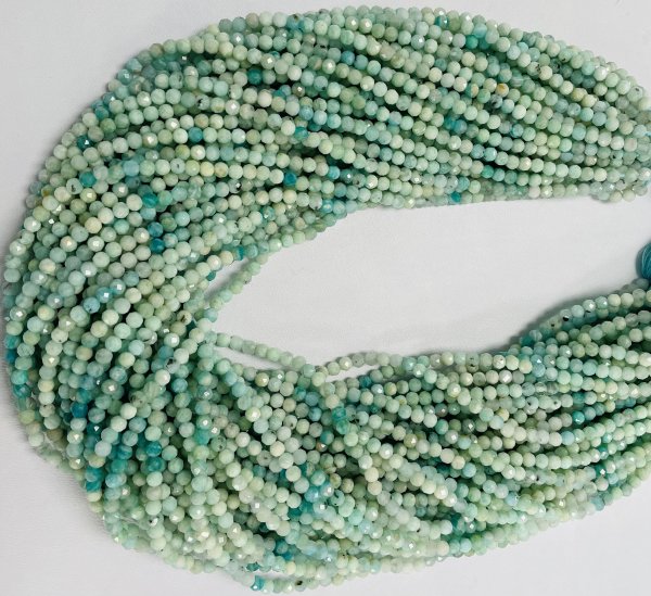 Shaded Amazonite Rondelle Faceted