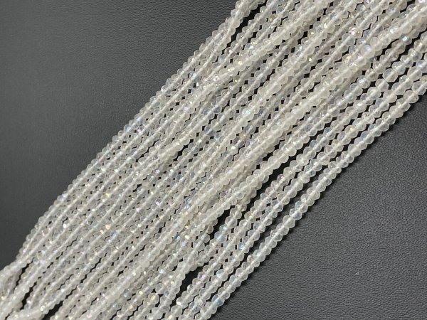 Coated Crystal Quartz Rondelle Faceted